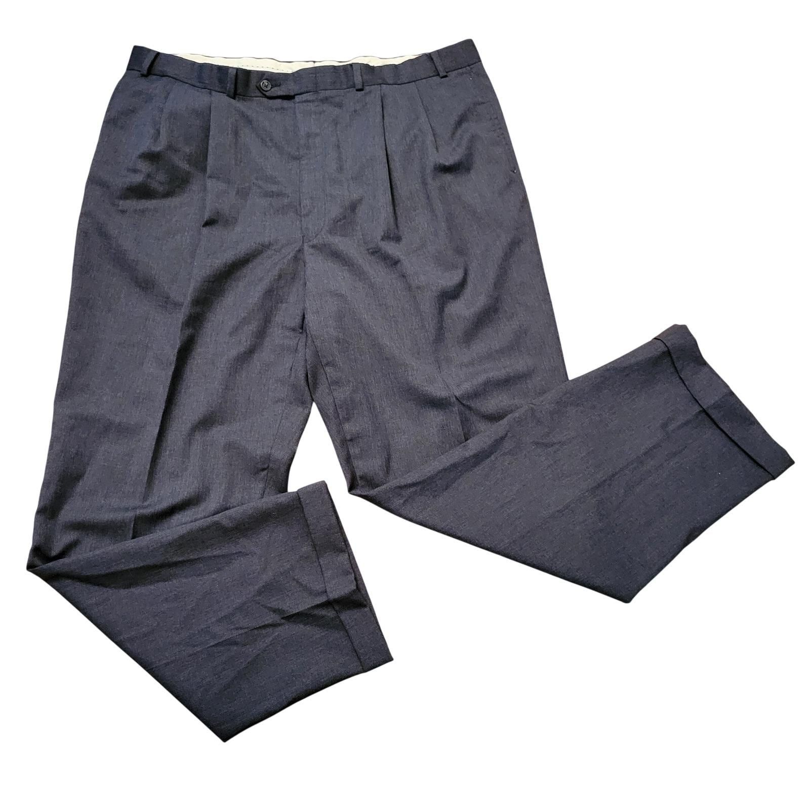 Ralph Lauren Ralph Lauren 40x32 Grey Wool Pleated Dress Pants Canada Size US 40 / EU 56 - 1 Thumbnail