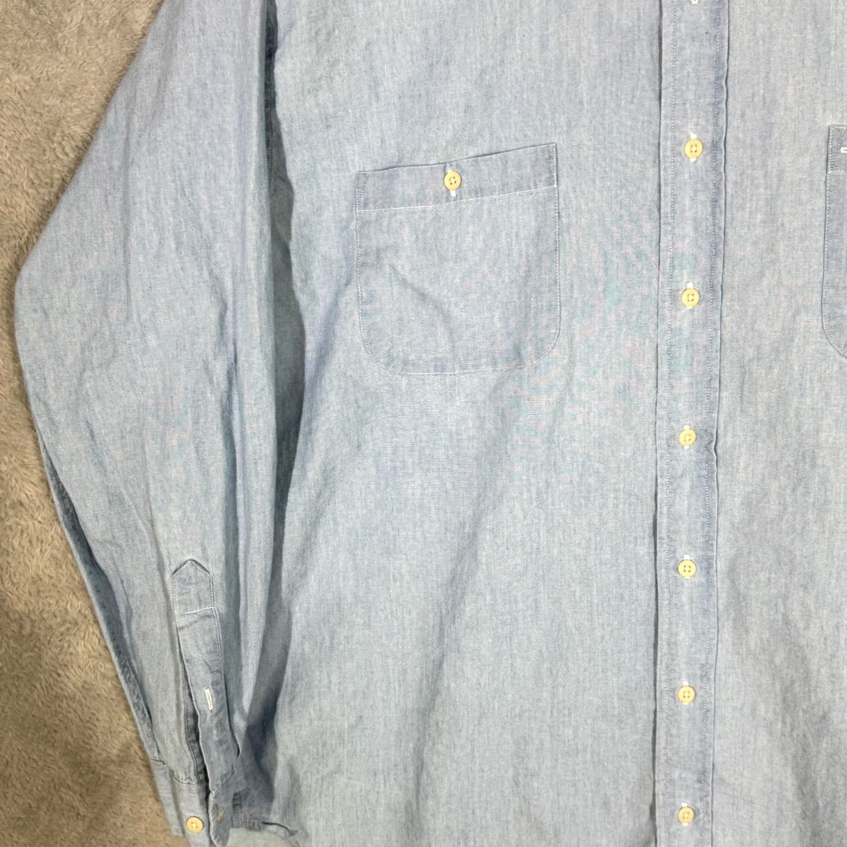 Vintage G.H. Bass & Co. Men’s Long Sleeve Button-Down Shirt XL Gray 100% Cotton Casual Button-Up Shirt XL Gray Mens Size US XL / EU 56 / 4 - 3 Thumbnail