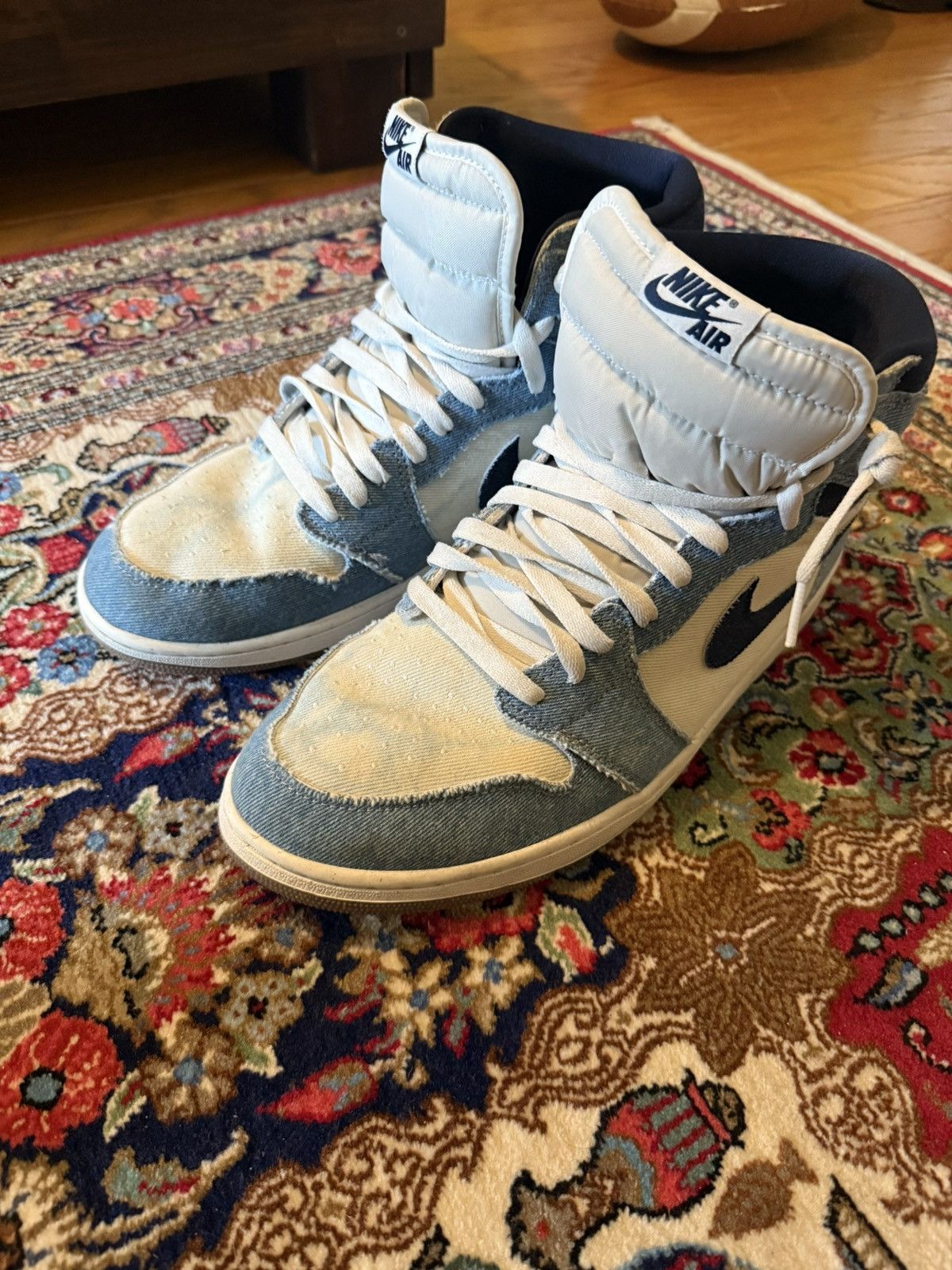 Jordan Brand Jordan 1 blue denim hi top sneakers Size US 12 / EU 45 - 2 Thumbnail