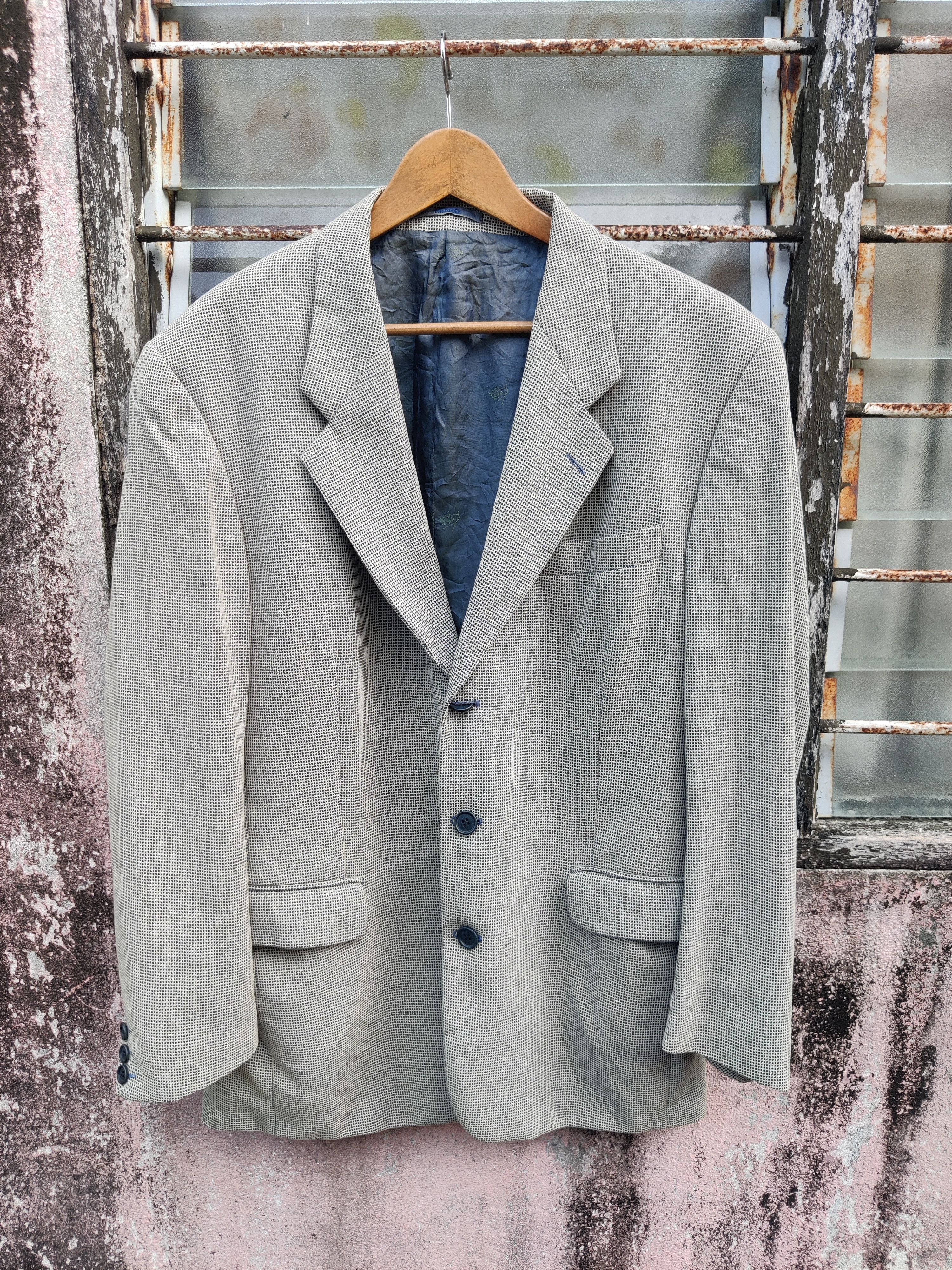 Kenzo Vintage Kenzo Homme Barrymore Checkers Wool Coat Jacket Size US M / EU 48-50 / 2 - 2 Thumbnail