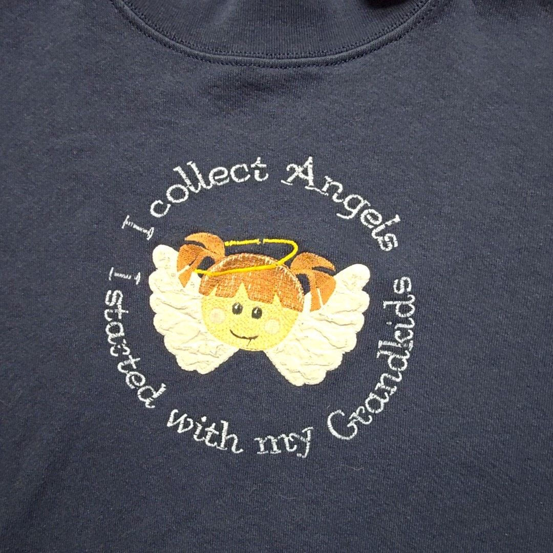 Tultex Vintage Angel Grandkids Sweatshirt Embroidered Blue Grandma Size XL / US 12-14 / IT 48-50 - 2 Thumbnail
