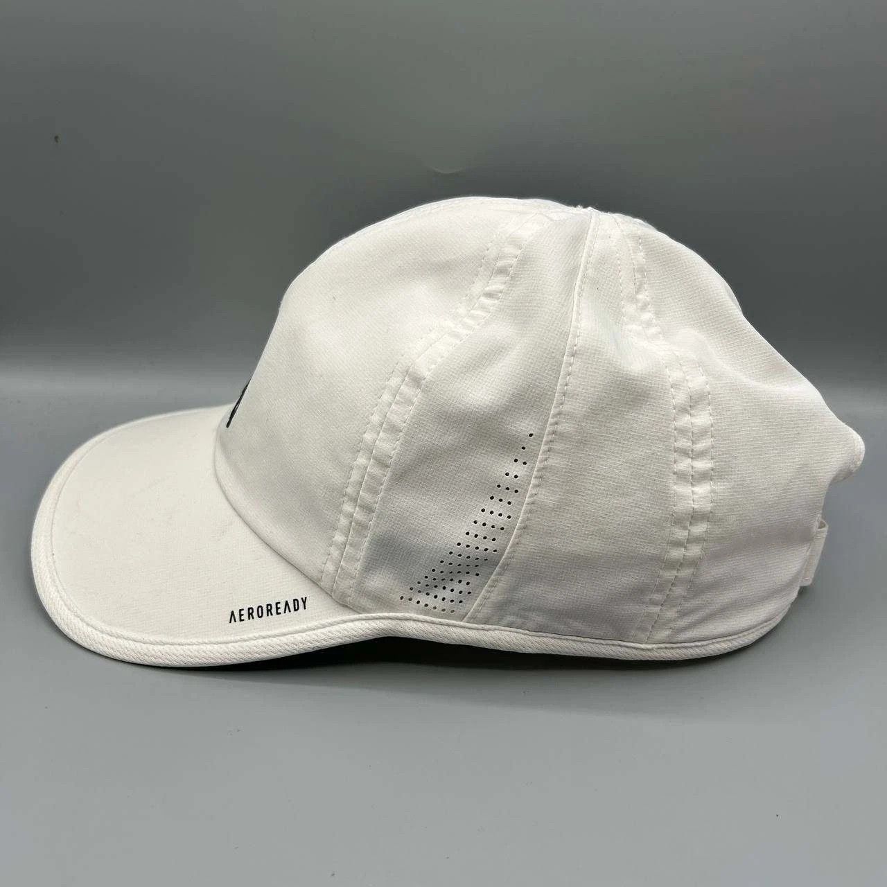 Adidas Adidas 3 Stripes Aeroready Hat Men White Gray Strap Back Cap Size ONE SIZE - 3 Thumbnail