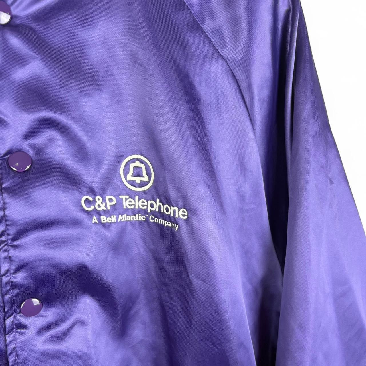 Vintage Vintage 80s Purple Aristo Jac Satin Telephone Bomber Jacket Size US XL / EU 56 / 4 - 3 Thumbnail