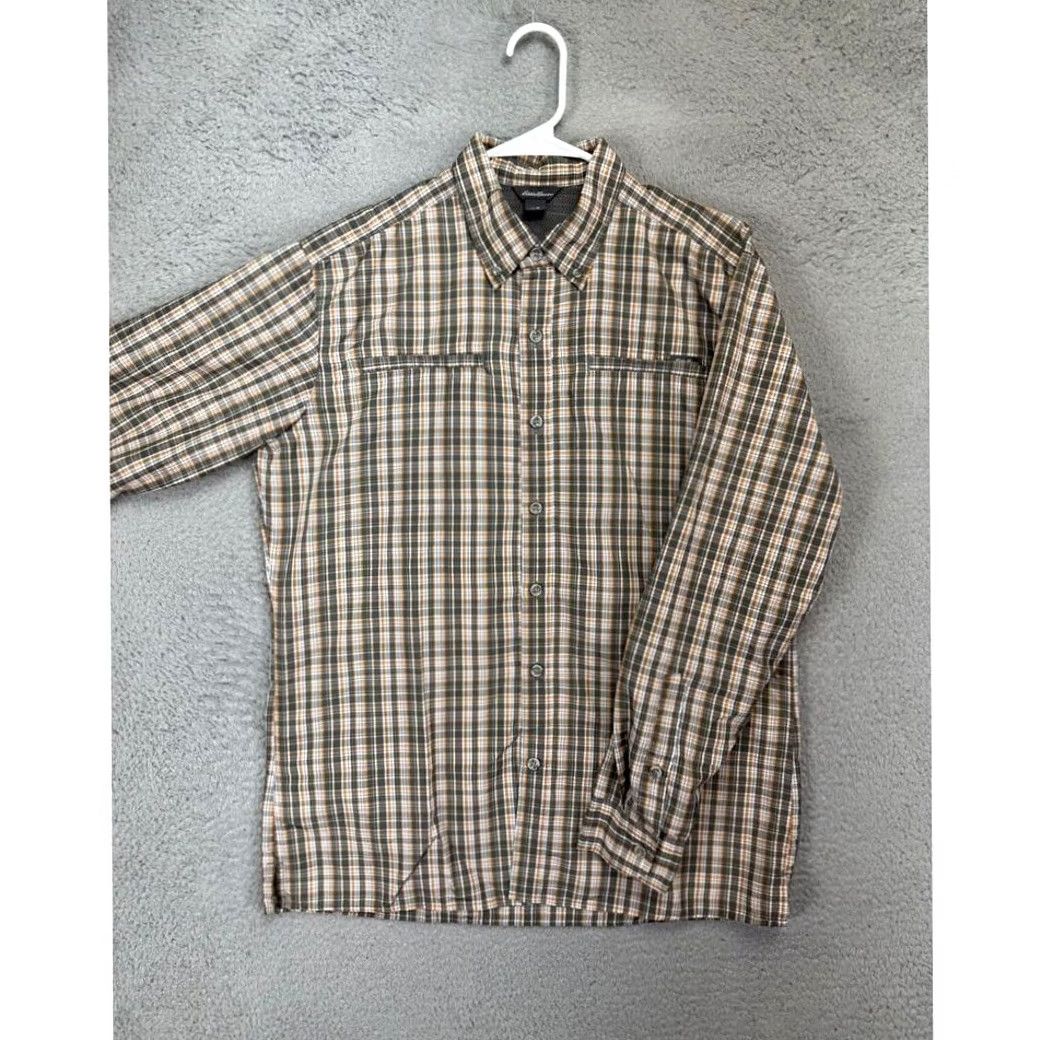 Eddie Bauer Eddie Bauer Button Up Shirt Mens Medium Green Plaid Nylon Blend Hiking Outdoor Shirt Size US M / EU 48-50 / 2 - 3 Thumbnail