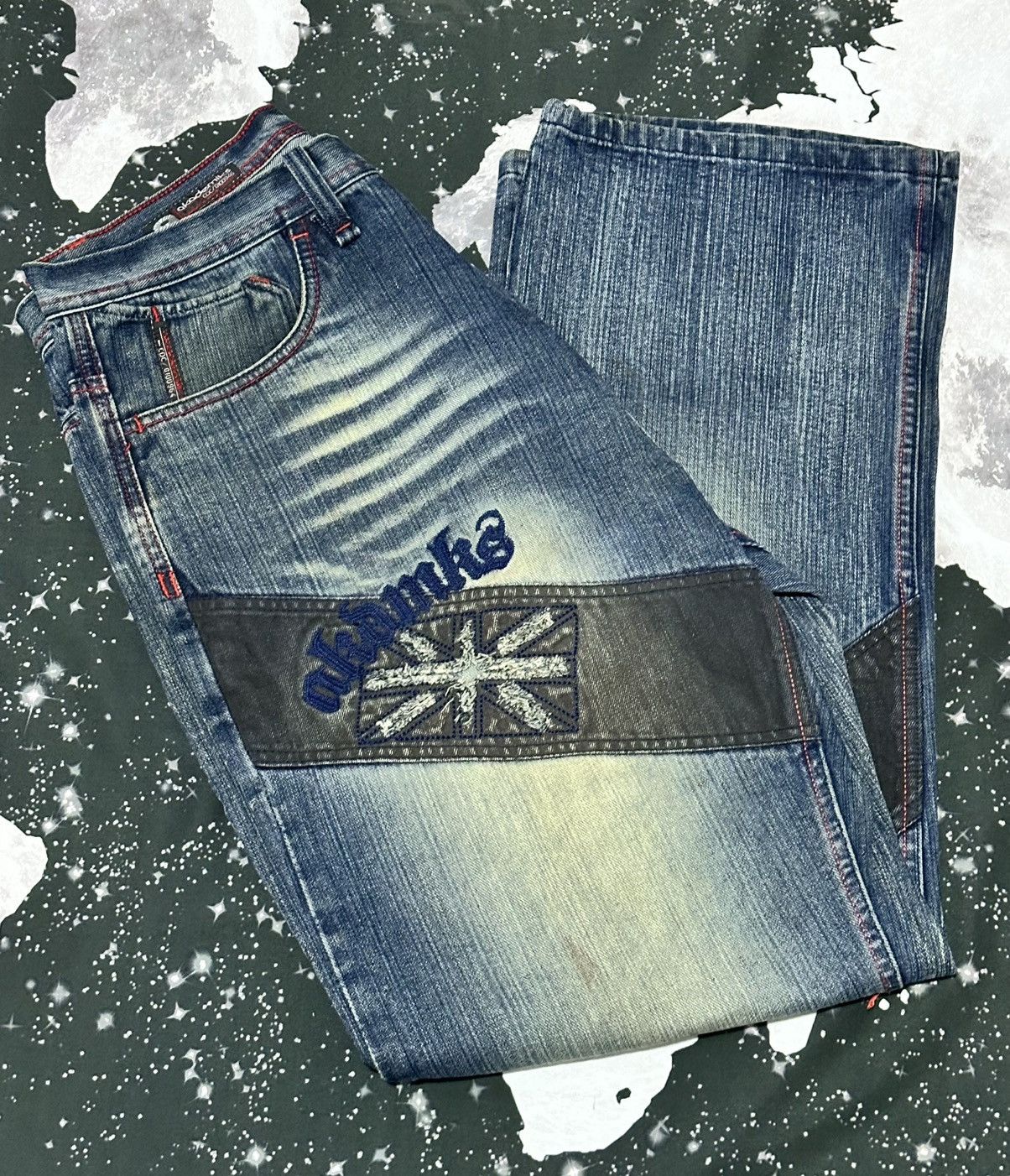 Vintage Akademiks Mens Embroidered Blue Jeans Size US 34 / EU 50 - 3 Thumbnail