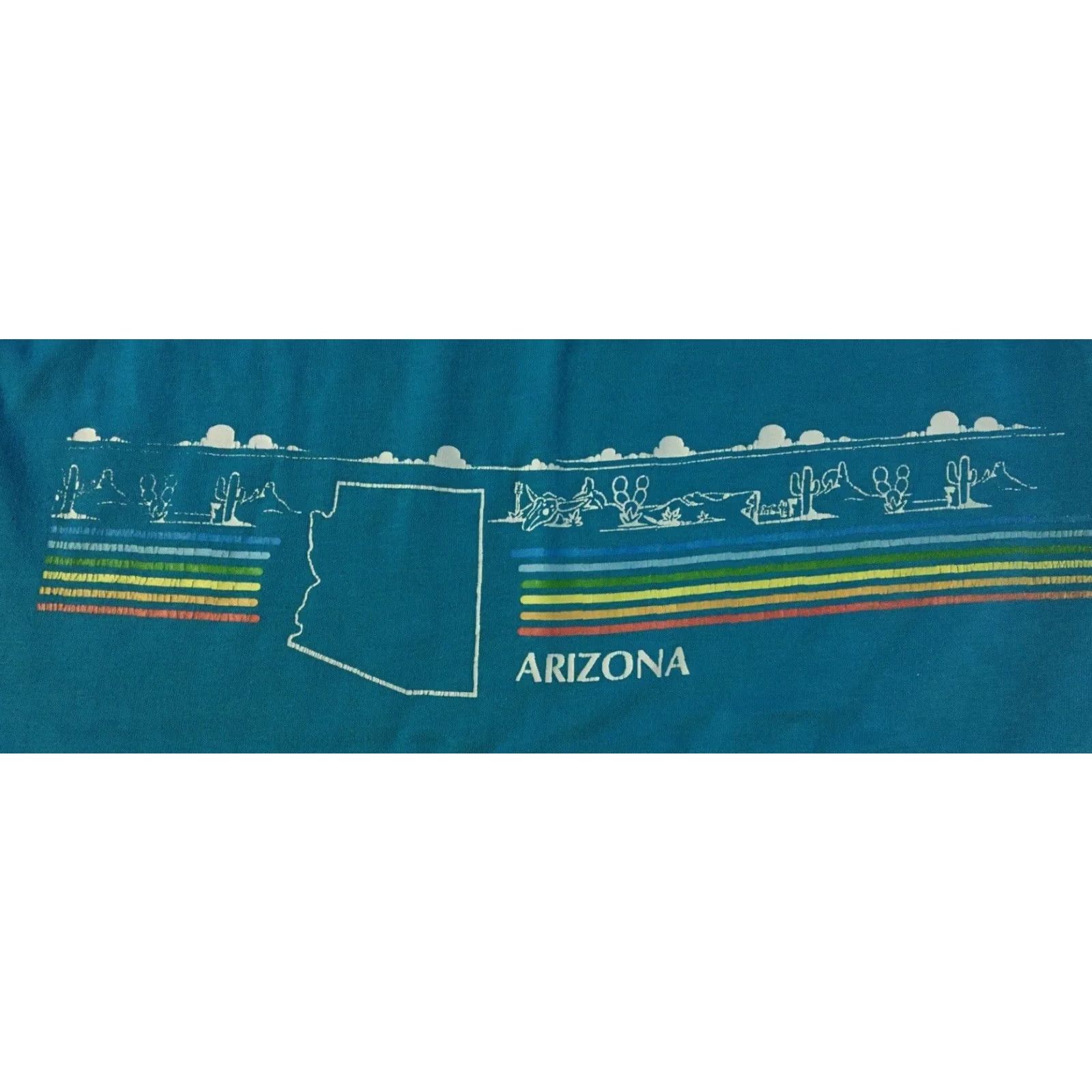 Vintage VINTAGE Arizona Nature faded Tank Top S USA Rainbow Grunge Surf Skate Biker 80s Shirt Mens Small Blue Sun Palm Trees Beach Size US S / EU 44-46 / 1 - 2 Thumbnail