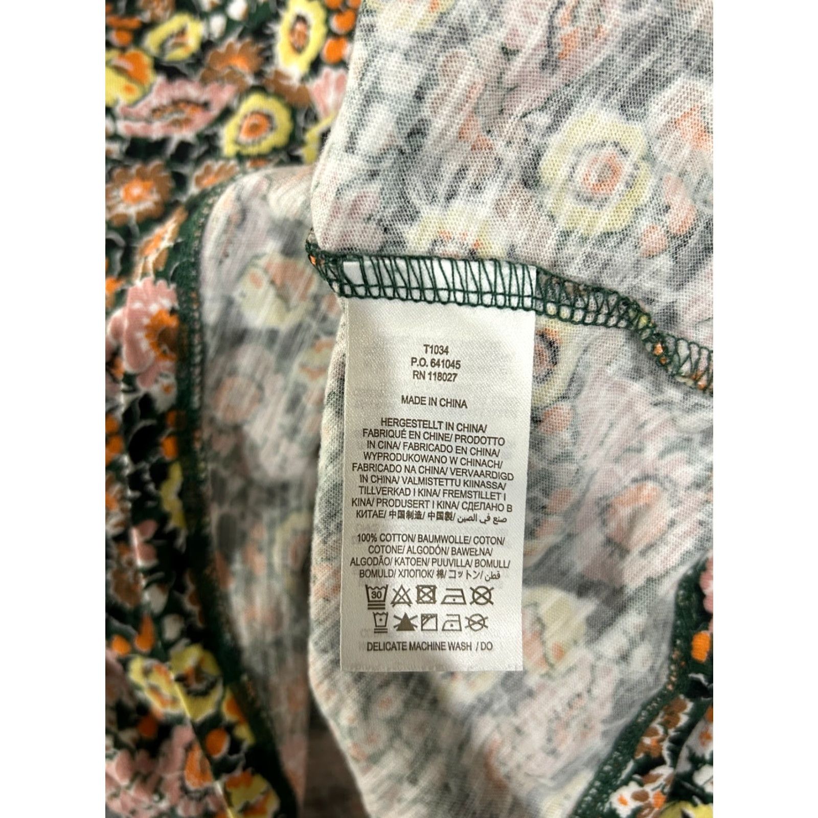 Boden Boden Blouse Womens 2 Blue Floral Bell Sleeve V-Neck Cotton Casual Spring Summer Pockets 2 Regular Size XS / US 0-2 / IT 36-38 - 5 Thumbnail