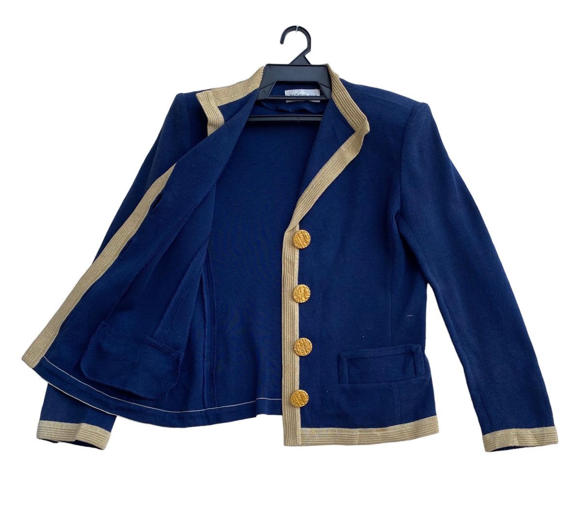 Vintage × Yves Saint Laurent Vtg 90s Yves Saint Laurent uniform blazer jacket golden trim Size M / US 6-8 / IT 42-44 - 3 Thumbnail