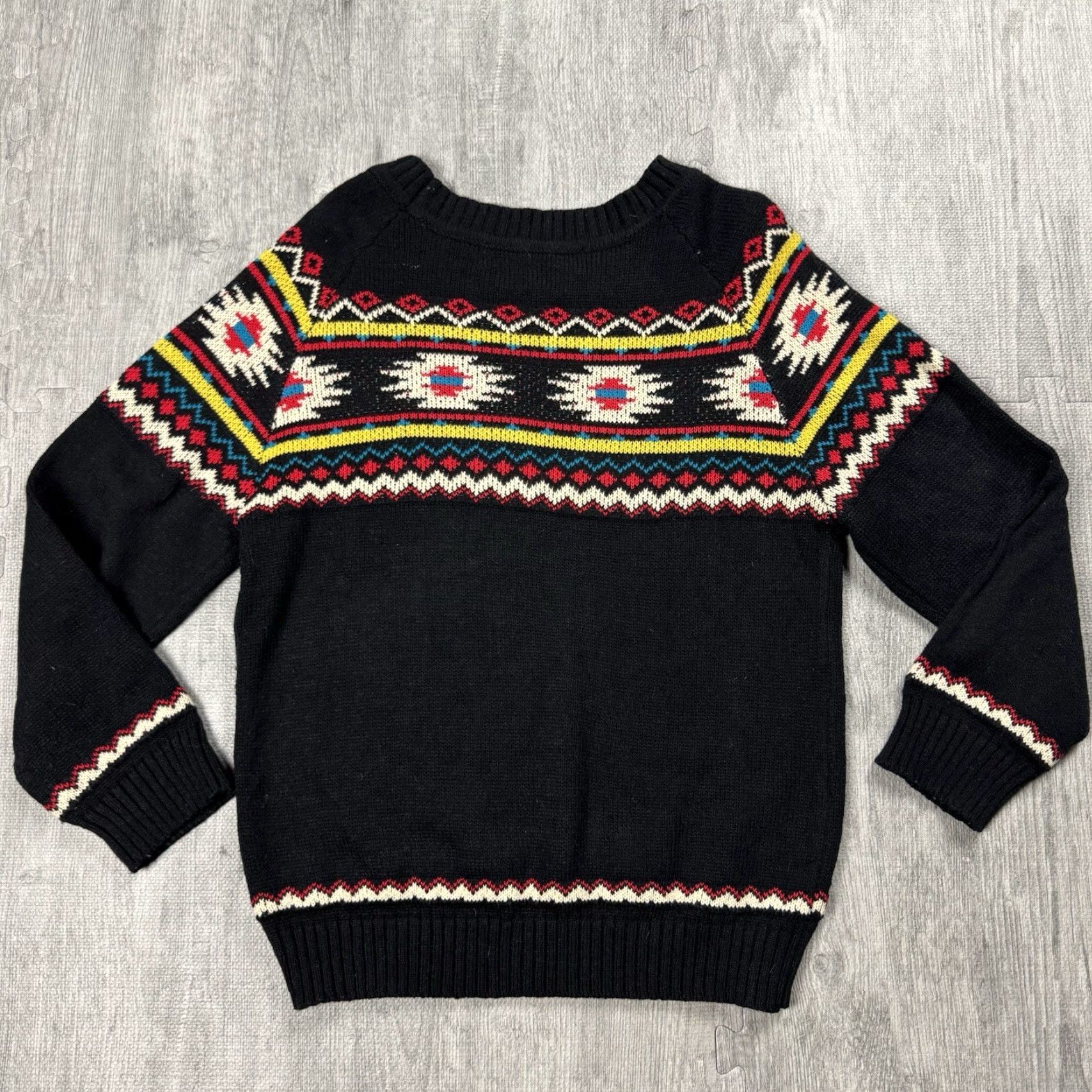 Anthropologie ANTHROPOLOGIE Southwestern Aztec Knit Sweater Pullover Women’s L Black Long Sleeve Boho Size L / US 10 / IT 46 - 5 Thumbnail