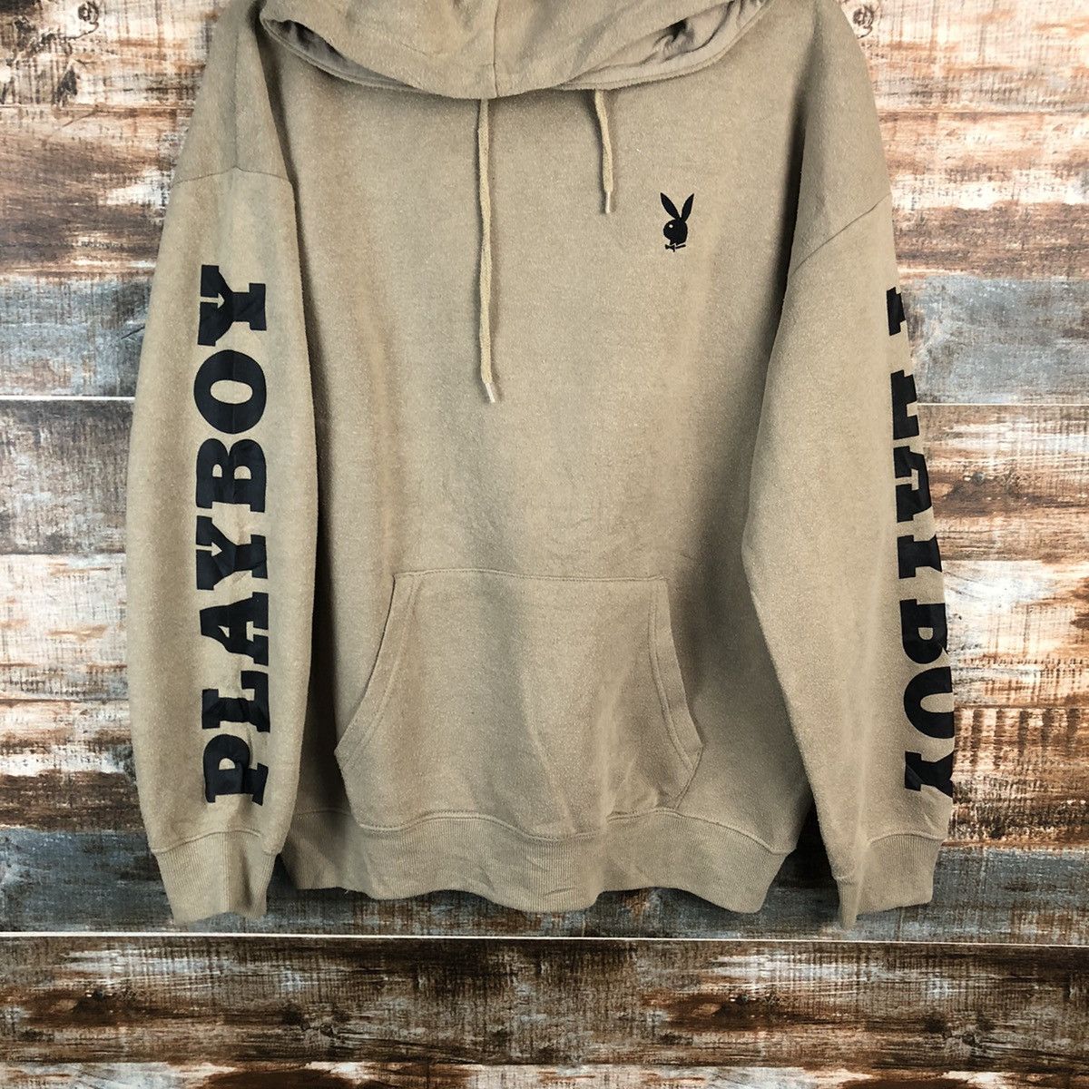 Playboy Play Boy vintage font sleeve Brown Hoodie #A1933 Size US L / EU 52-54 / 3 - 3 Thumbnail