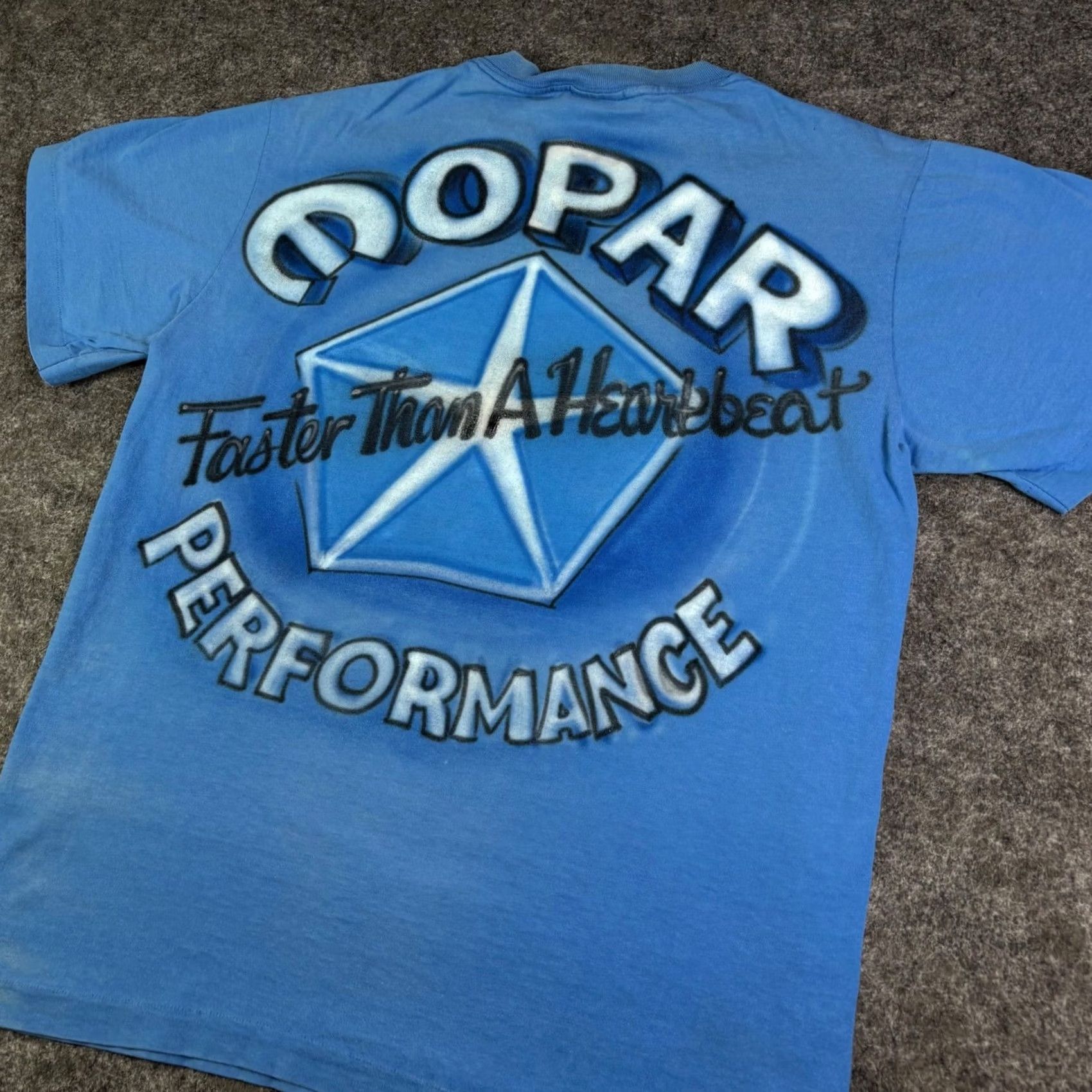 Vintage VINTAGE Morey Boogie T Shirt Blue Single Stitch Large USA Mopar Performance Mens Size US L / EU 52-54 / 3 - 6 Thumbnail