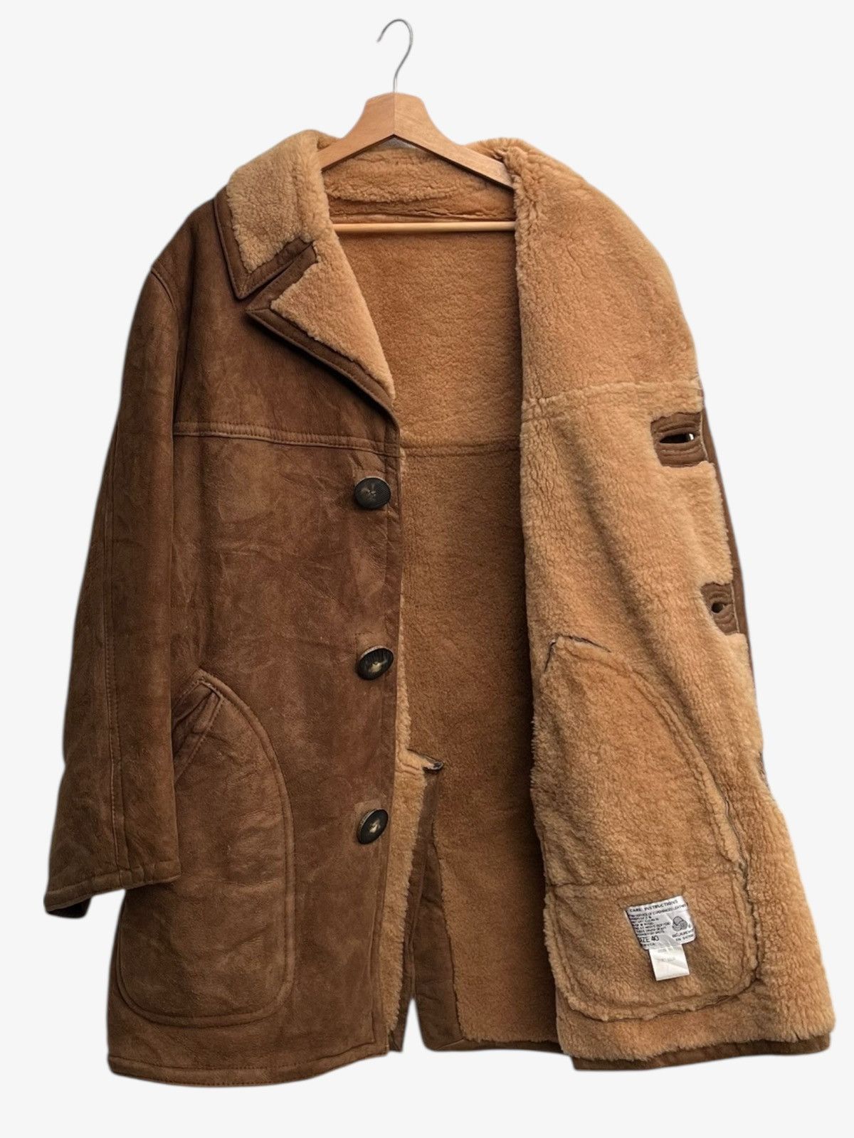 Sawyer of Napa Vintage Sawyer of Napa Shearling Ranch Sheepskin Suede Coat Size US M / EU 48-50 / 2 - 3 Thumbnail