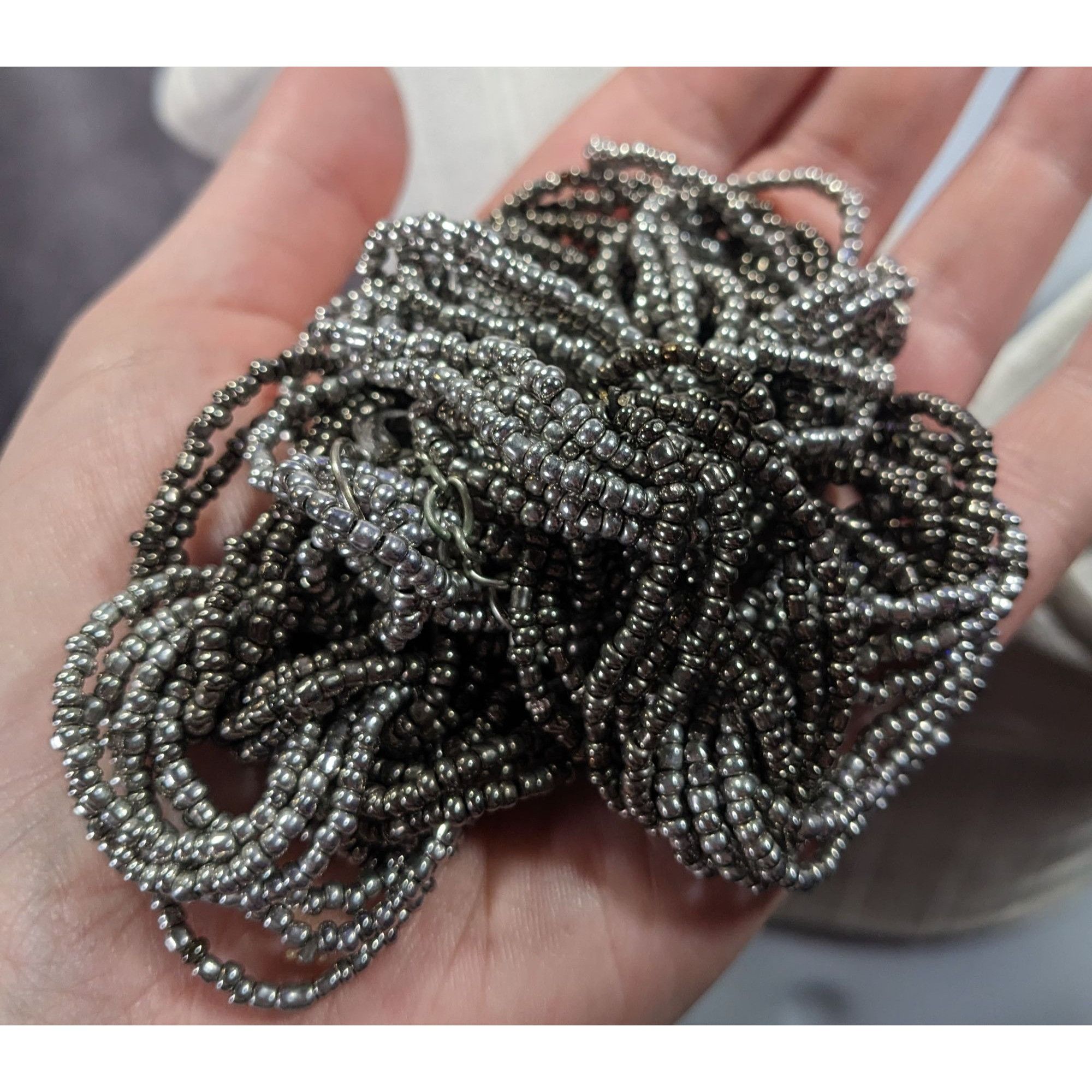 Other Chunky Braided Knot Silver Tone Glass Beaded Necklace Size ONE SIZE - 7 Thumbnail