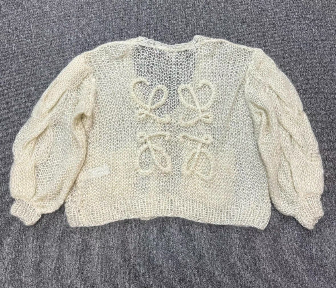 Loewe Loewe White knit cardigan, big logo design Size XS / US 0-2 / IT 36-38 - 2 Thumbnail