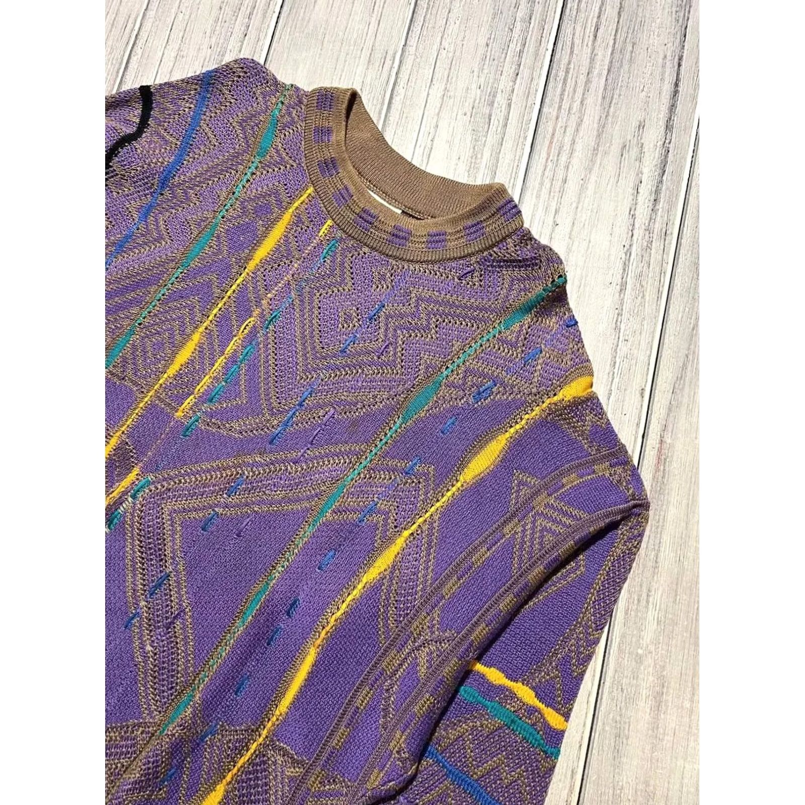 Coogi VINTAGE COOGI Knit Sweater Australia Purple Y2K 90s Men Size S Pullover Crew Neck Knit Cotton Winter Fall 90s Mens Purple COOGI Sweater Size US S / EU 44-46 / 1 - 2 Thumbnail