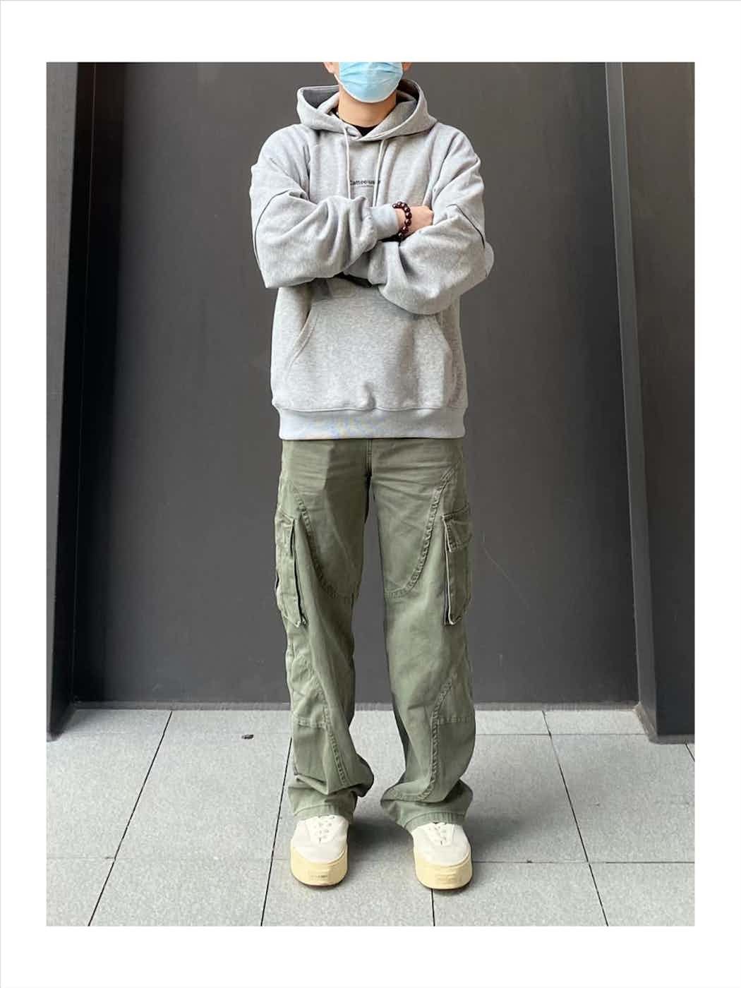 washed faded cargo patchwork military pants