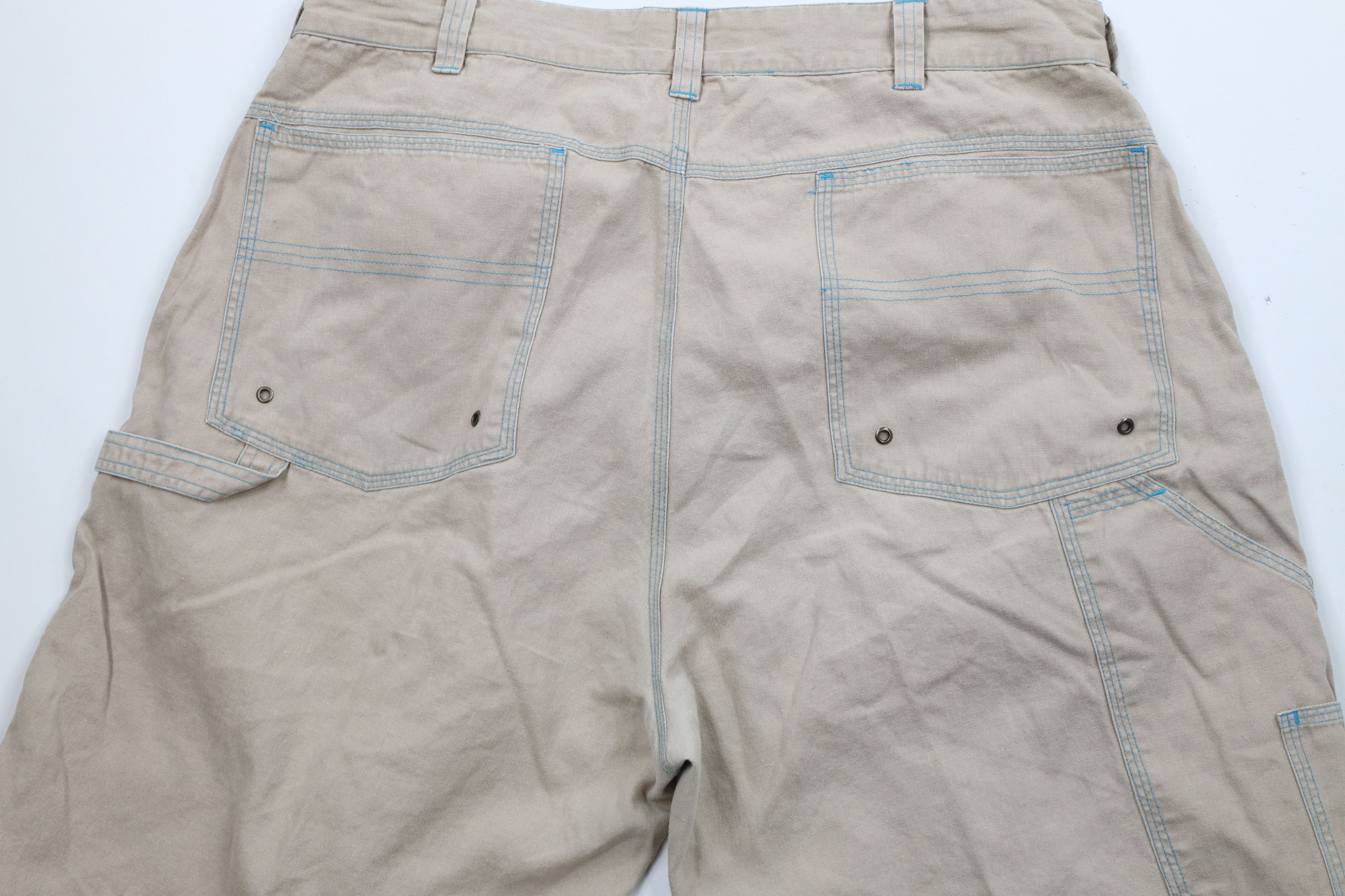 Vintage Vintage 90s Streetwear Fit Big Pocket Cargo Shorts Beige Size US 36 / EU 52 - 10 Thumbnail