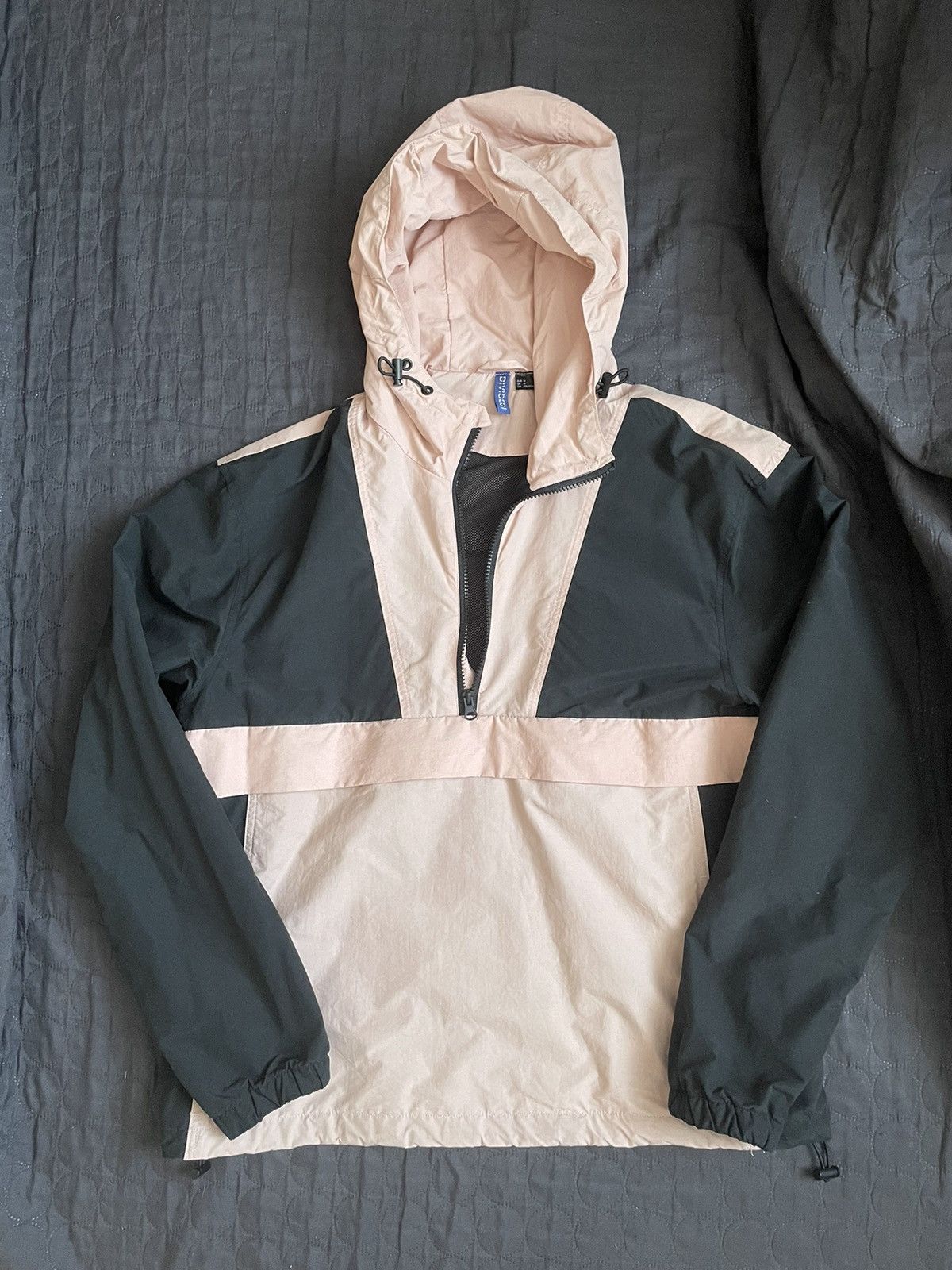 image of Archival Clothing x Individual Designer Windbreaker Jacket in Black/Pink, Men's (Size Medium)