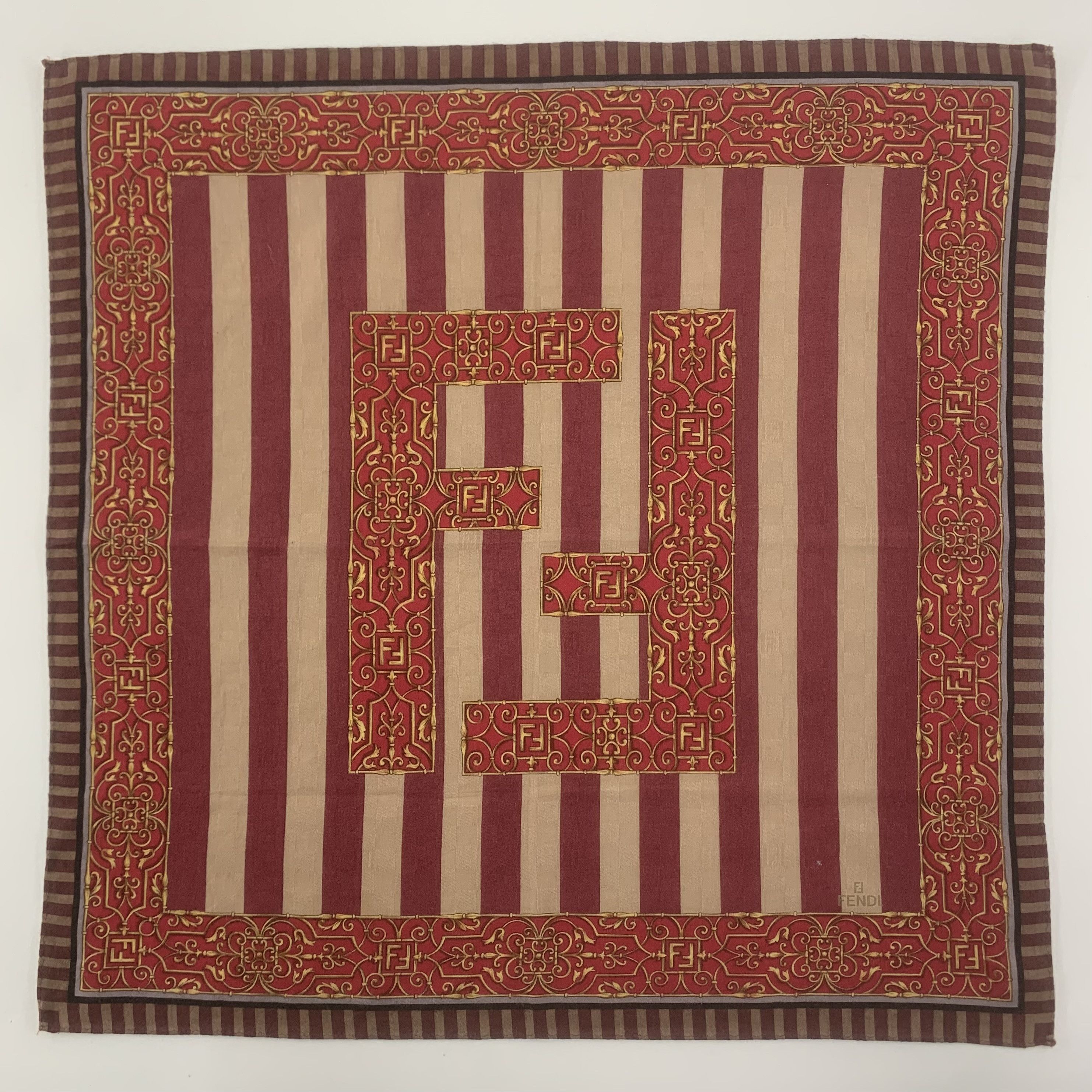 Vintage Fendi Handkerchief Bandana Neckerchief Square TB3488 Size ONE SIZE - 2 Thumbnail