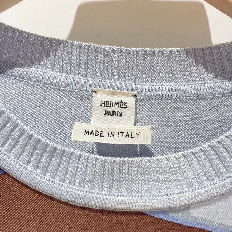 Hermes Hermes Silk blue short sleeve knit top Size XS / US 0-2 / IT 36-38 - 4 Thumbnail