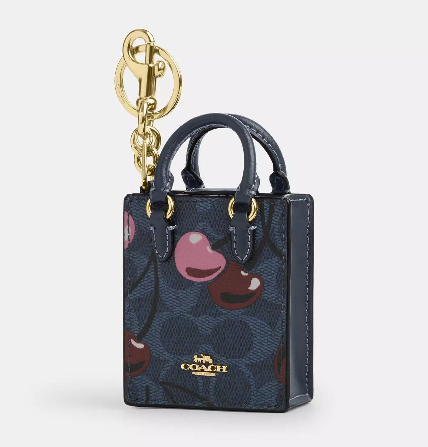 Coach North/South Mini Tote Bag Charm With Cherry Print CZ084 Size ONE SIZE - 5 Thumbnail