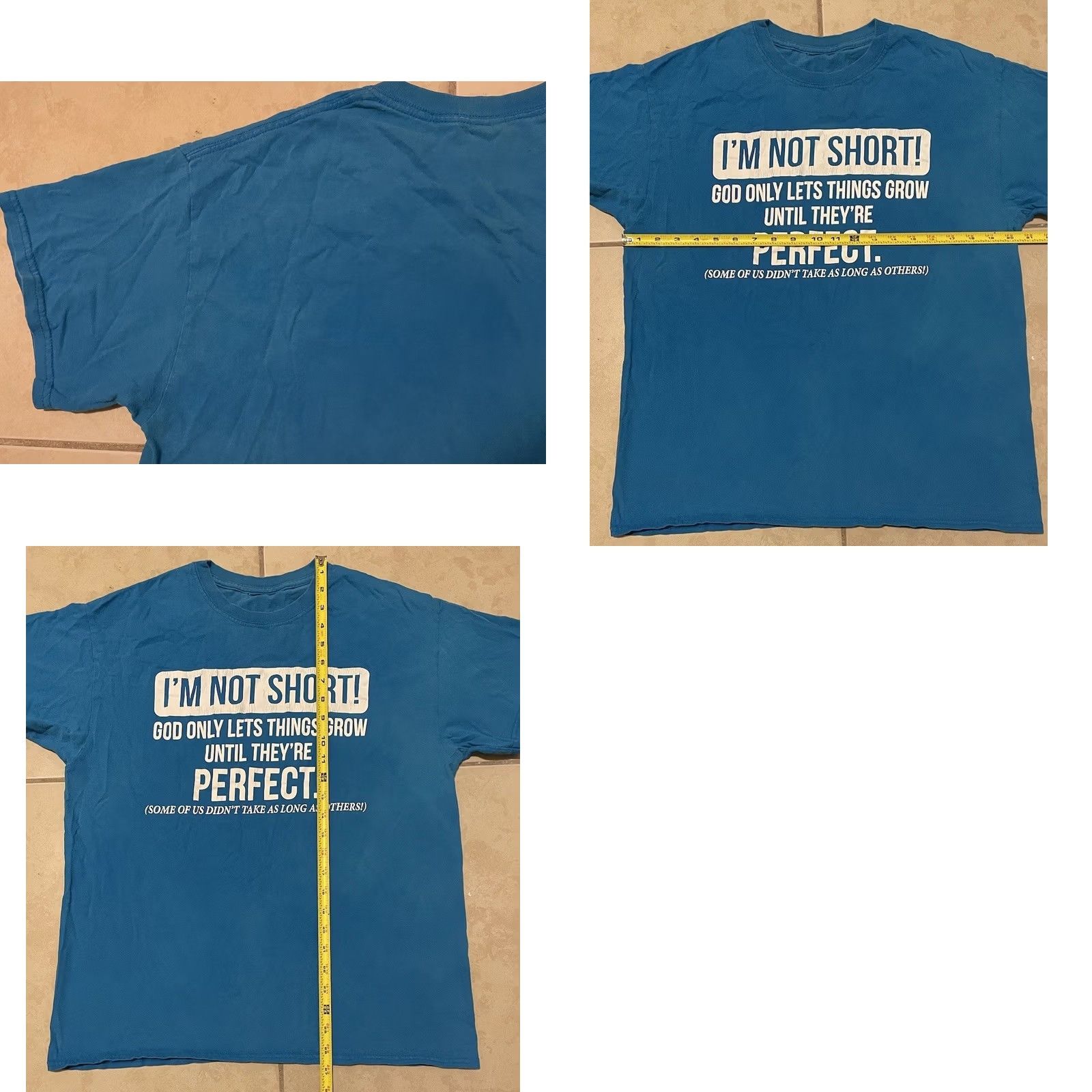 Vintage VINTAGE I’m Not Short Im Perfect Faded Shirt S Funny Saying Joke Humor Grunge Y2K 90s Shirt Mens Small Blue Sarcasm Size US S / EU 44-46 / 1 - 9 Thumbnail