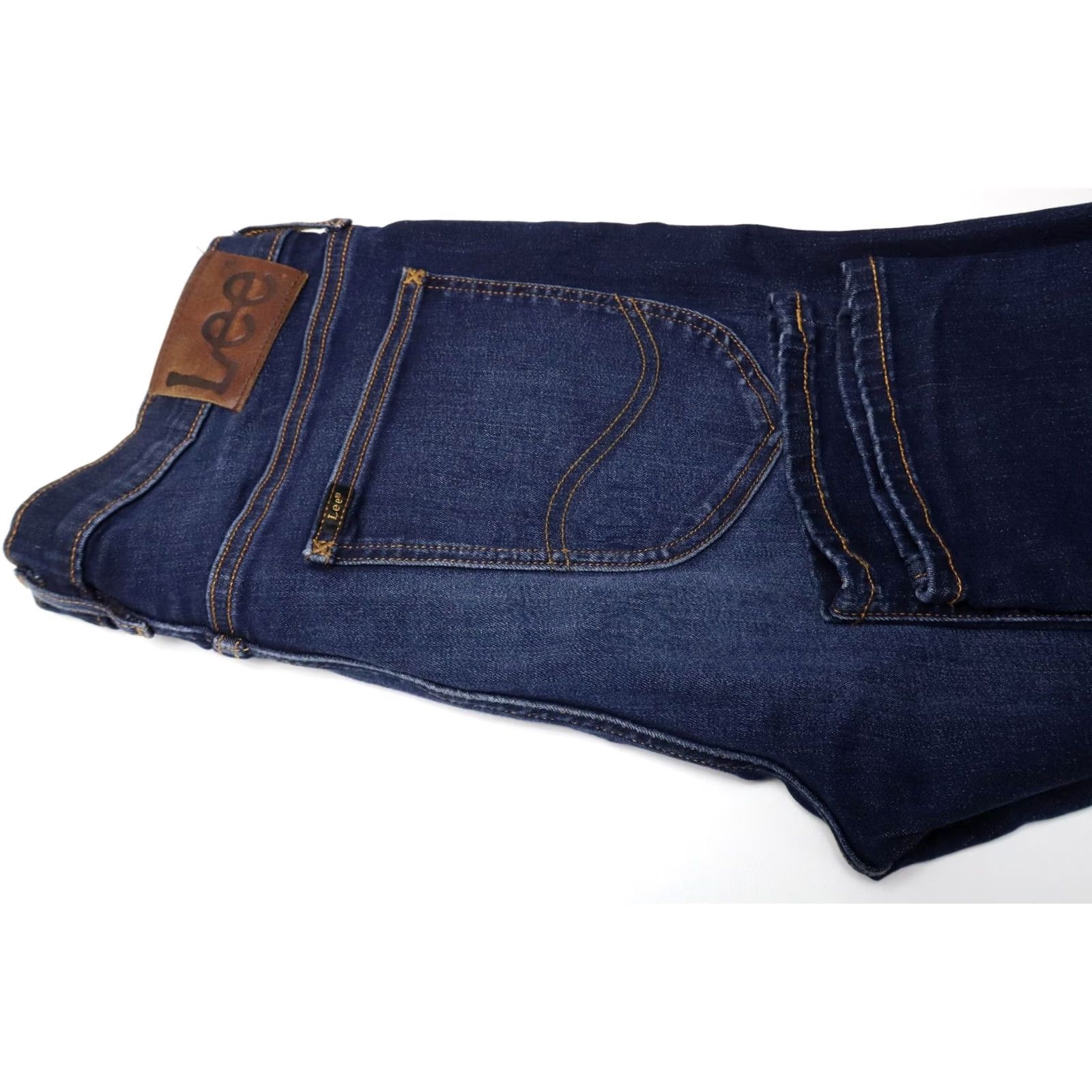 Lee LEE Luke Jeans Slim Mens W32/L34 Navy Blue Whiskers Faded Zip Fly Stretched Size US 32 / EU 48 - 5 Thumbnail