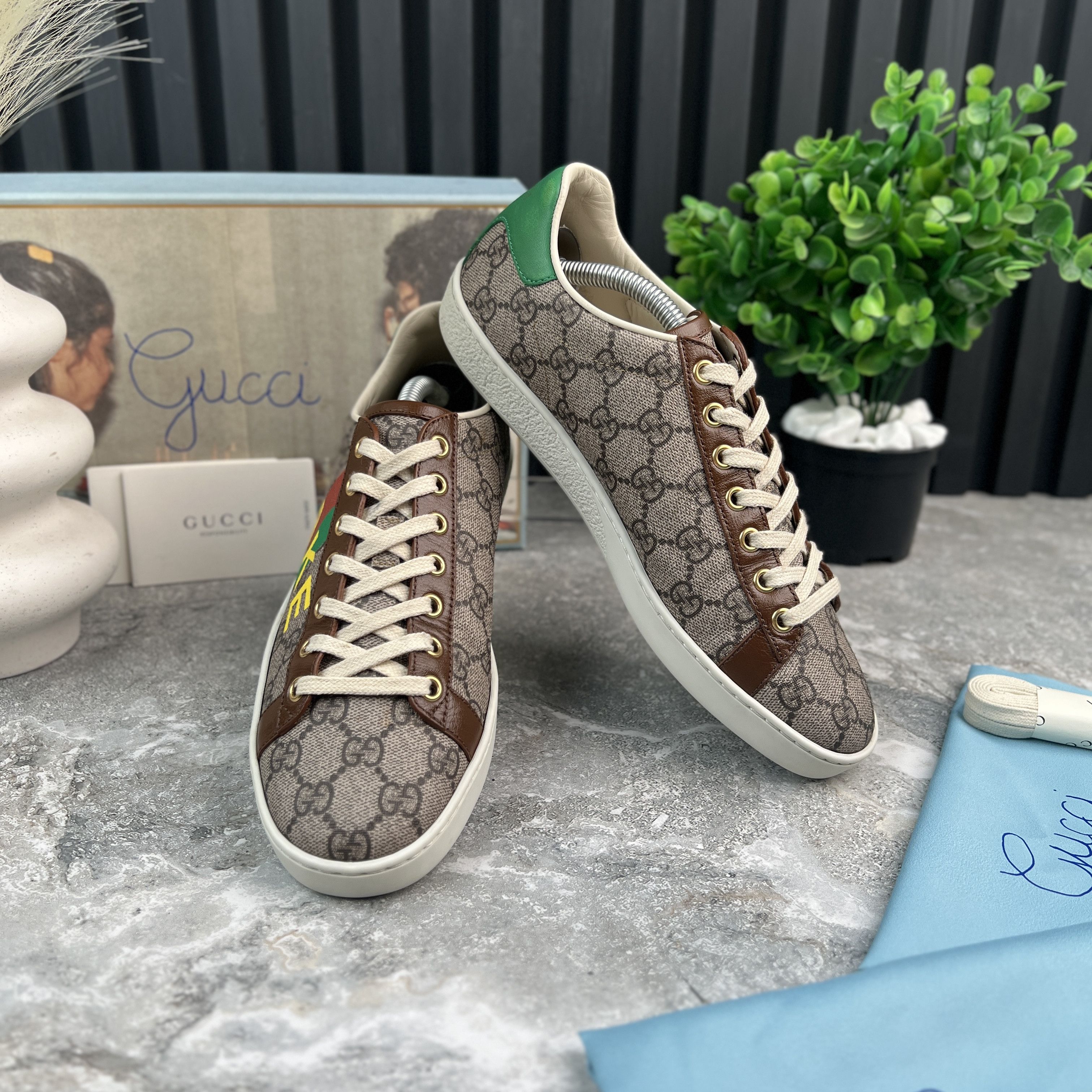 Gucci Gucci ACE GG Supreme Canvas Not Fake Leather Size US 7.5 / IT 37.5 - 3 Thumbnail