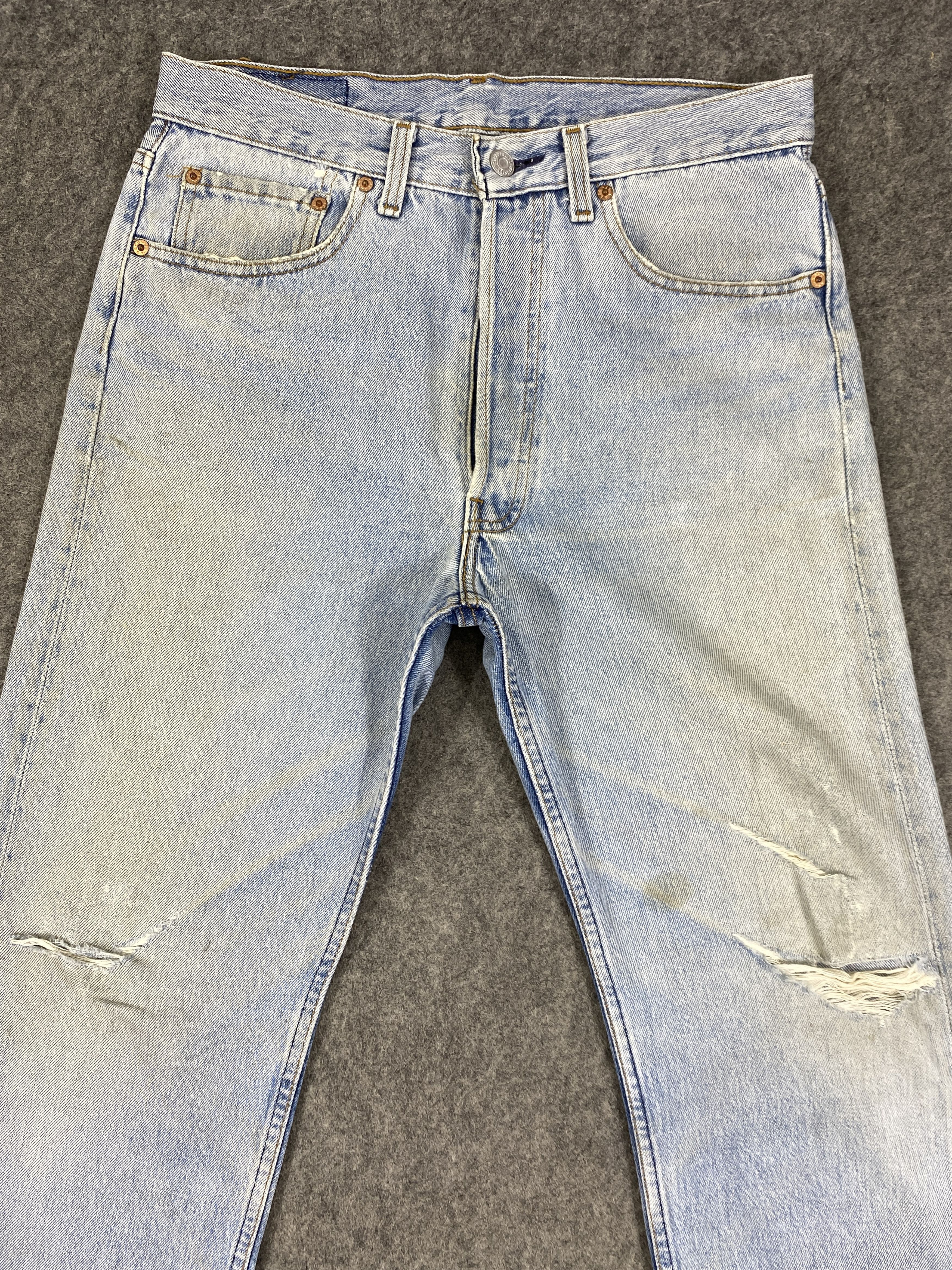 Levi's Light Blue Wash Vintage Levis 501 Jeans 31x30 - JN3124 Size US 31 - 3 Thumbnail