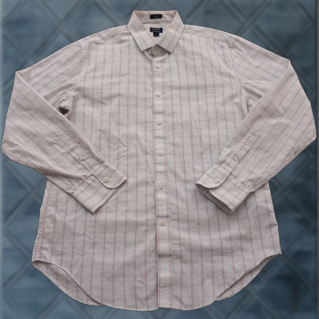 J.Crew J.CREW Shirt Mens Large Slim Gray Pink Plaid Long Sleeve Button Up Size US L / EU 52-54 / 3 - 1 Thumbnail