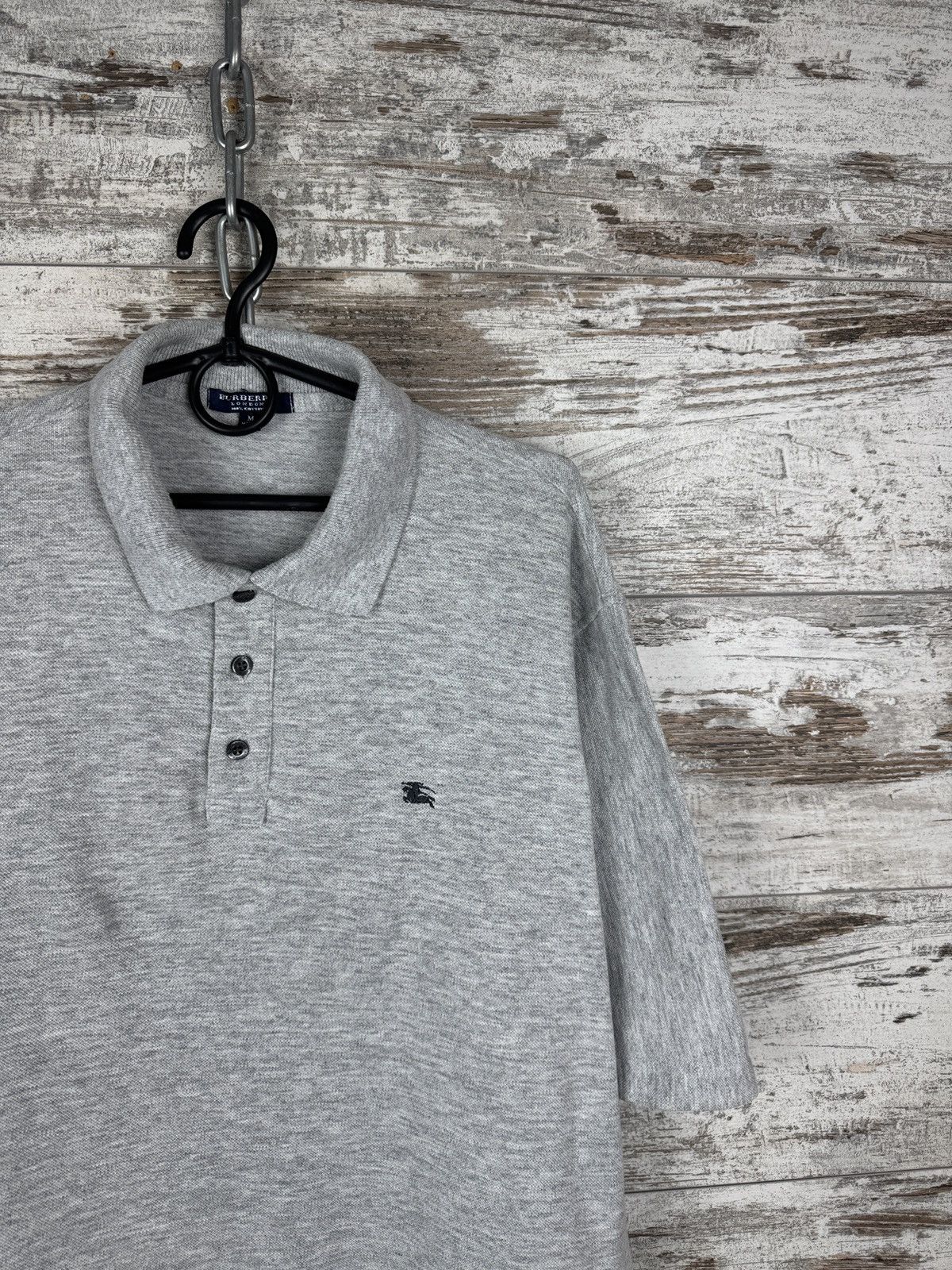 Burberry Mens Vintage Burberry Brit polos gray T-shirt rare tee Size US M / EU 48-50 / 2 - 2 Thumbnail