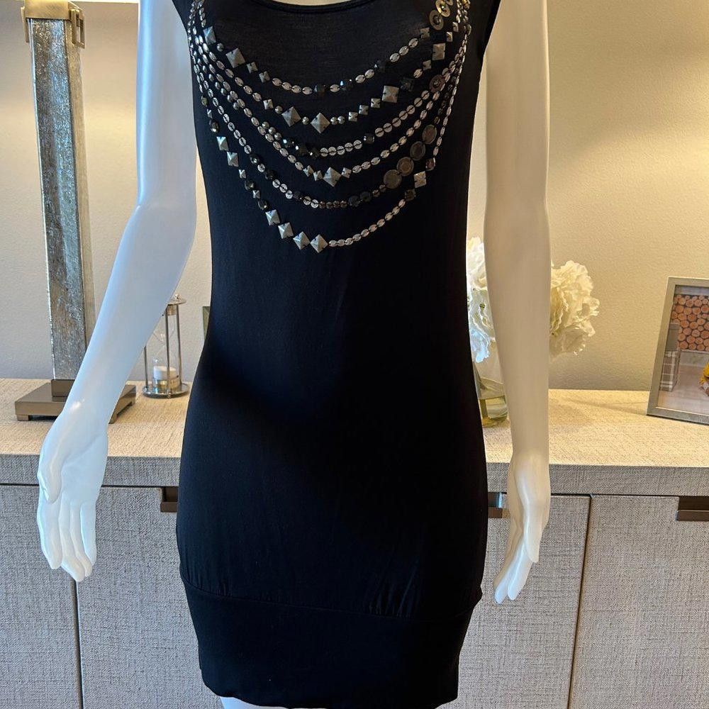 Bcbgmaxazria BCBG Maxazria Black Jersey Tunic Dress Size S / US 4 / IT 40 - 3 Thumbnail