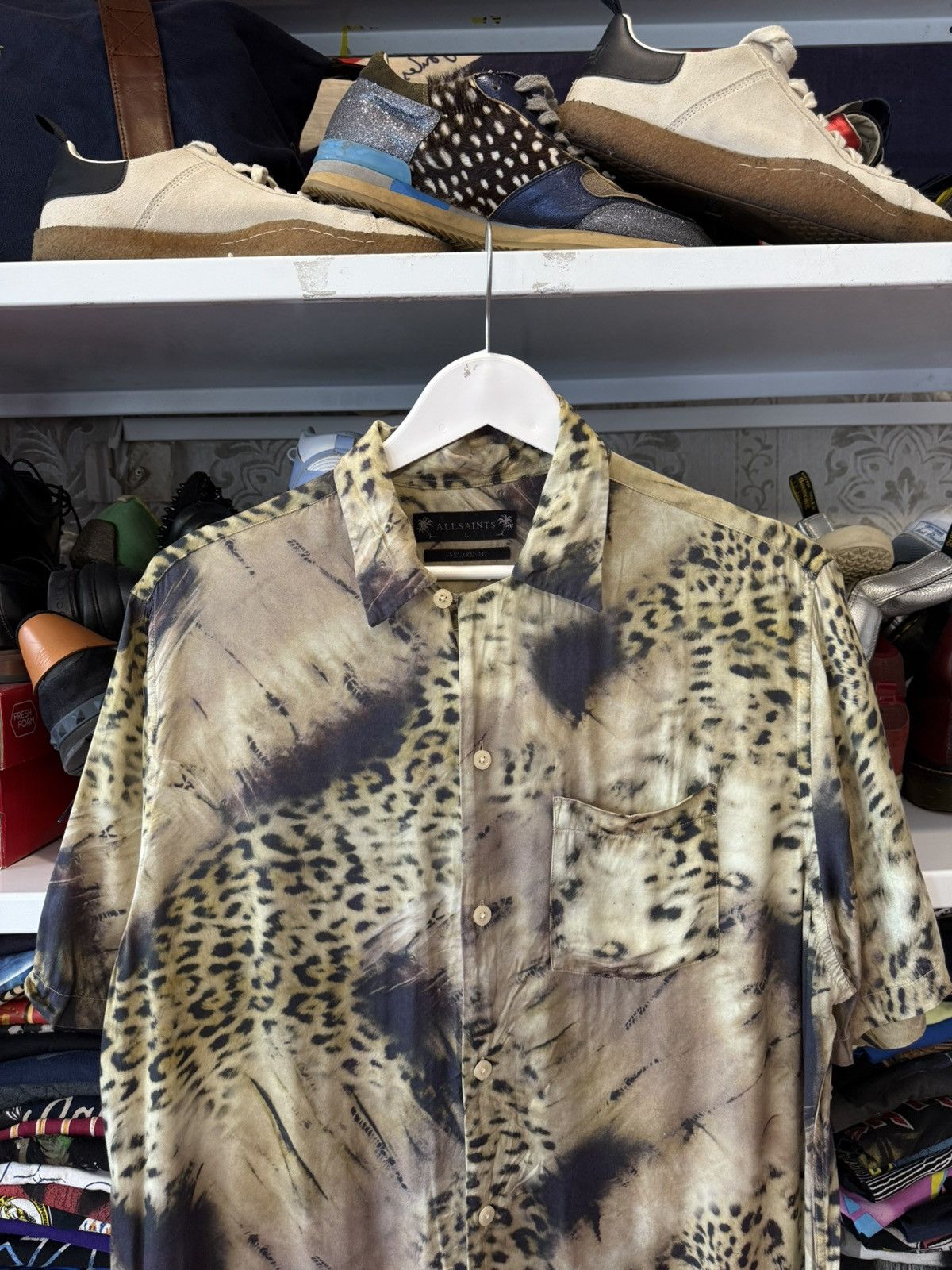 Allsaints Designer Allsaints AWA Leopard Hawaii crazy oversize shirt Size US L / EU 52-54 / 3 - 6 Thumbnail