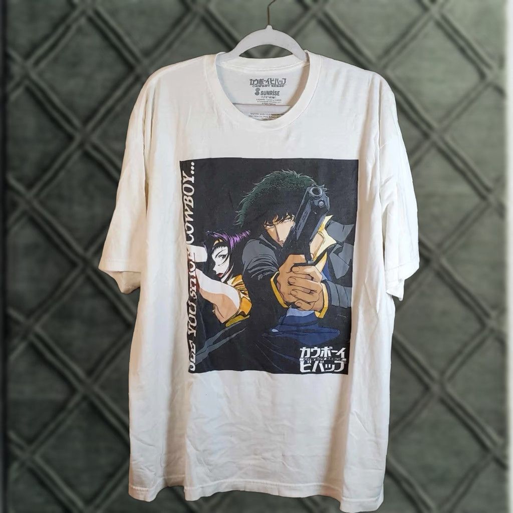 Vintage RARE Cowboy Bebop T Shirt Sunrise Funimation Space Cowboy 2XL White Cotton Short Sleeve Mens Size US XXL / EU 58 / 5 - 1 Thumbnail