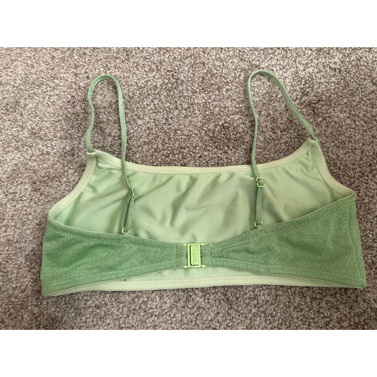 Triangl Triangl Mica Sparkle Lime Green Bikini Top, sz large Size L / US 10 / IT 46 - 4 Thumbnail