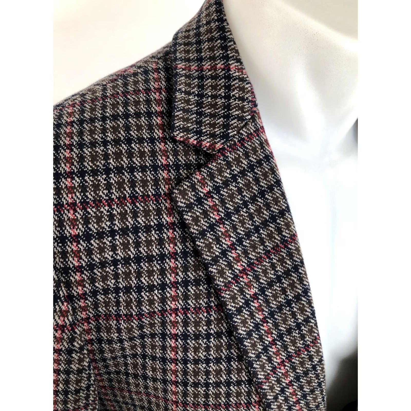 Scotch & Soda SCOTCH & SODA Blazer Mens L Blazer Jacket Brown / Blue / Red 90s B3 EXCELLENT Size 42R - 2 Thumbnail