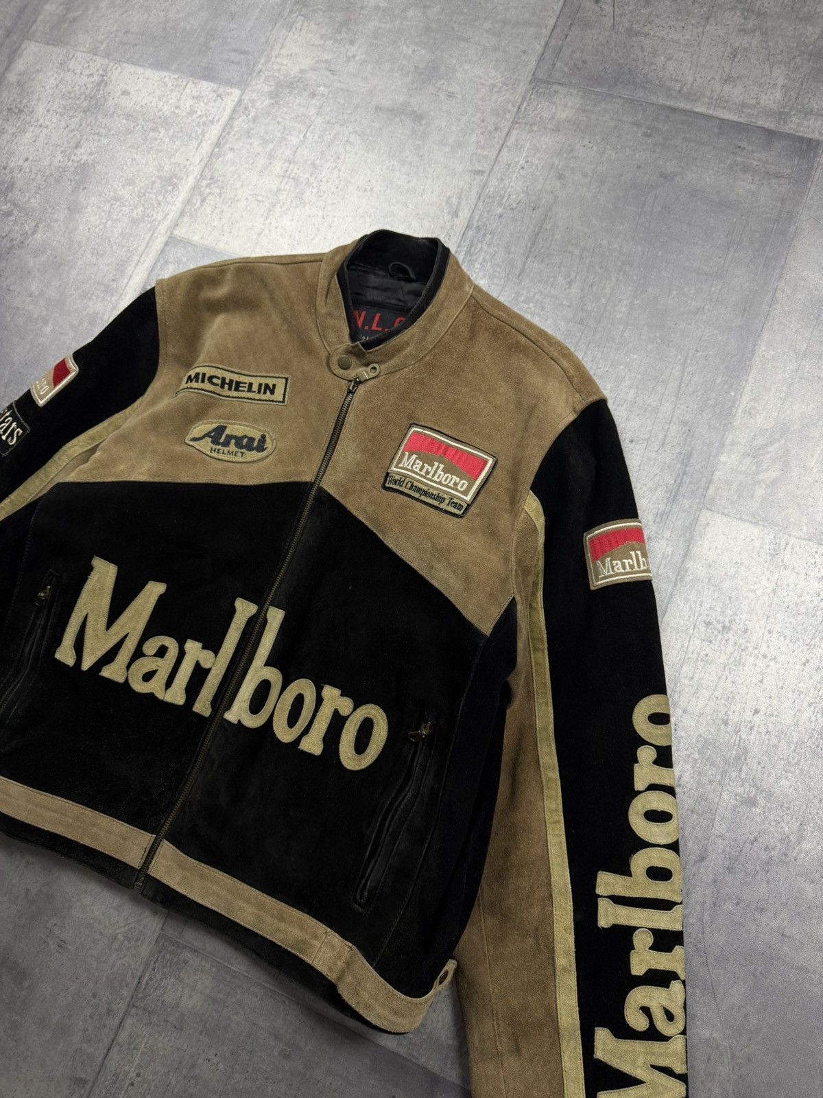 Marlboro Marlboro vintage leather jacket race jacket Size US XL / EU 56 / 4 - 3 Thumbnail