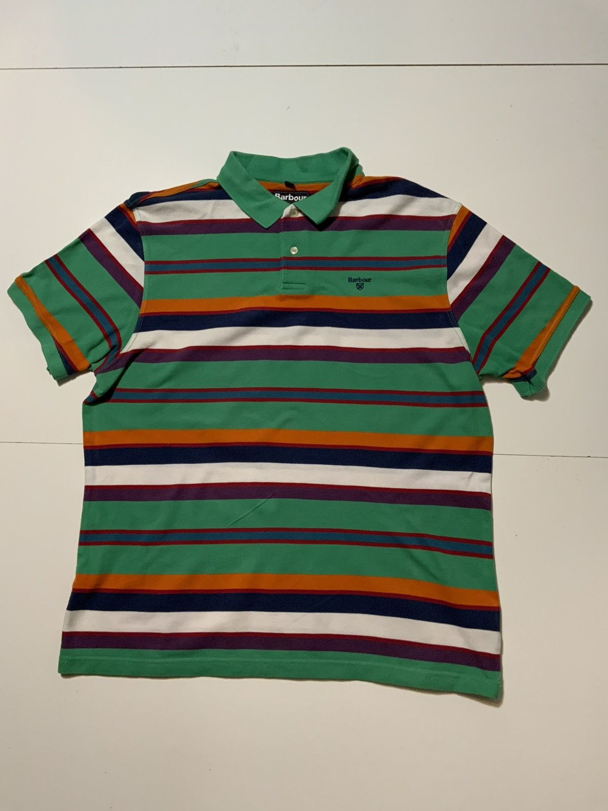 Barbour Barbour Striped Multicolored Rugby Embroidered Polo Shirt Size US XXL / EU 58 / 5 - 1 Thumbnail
