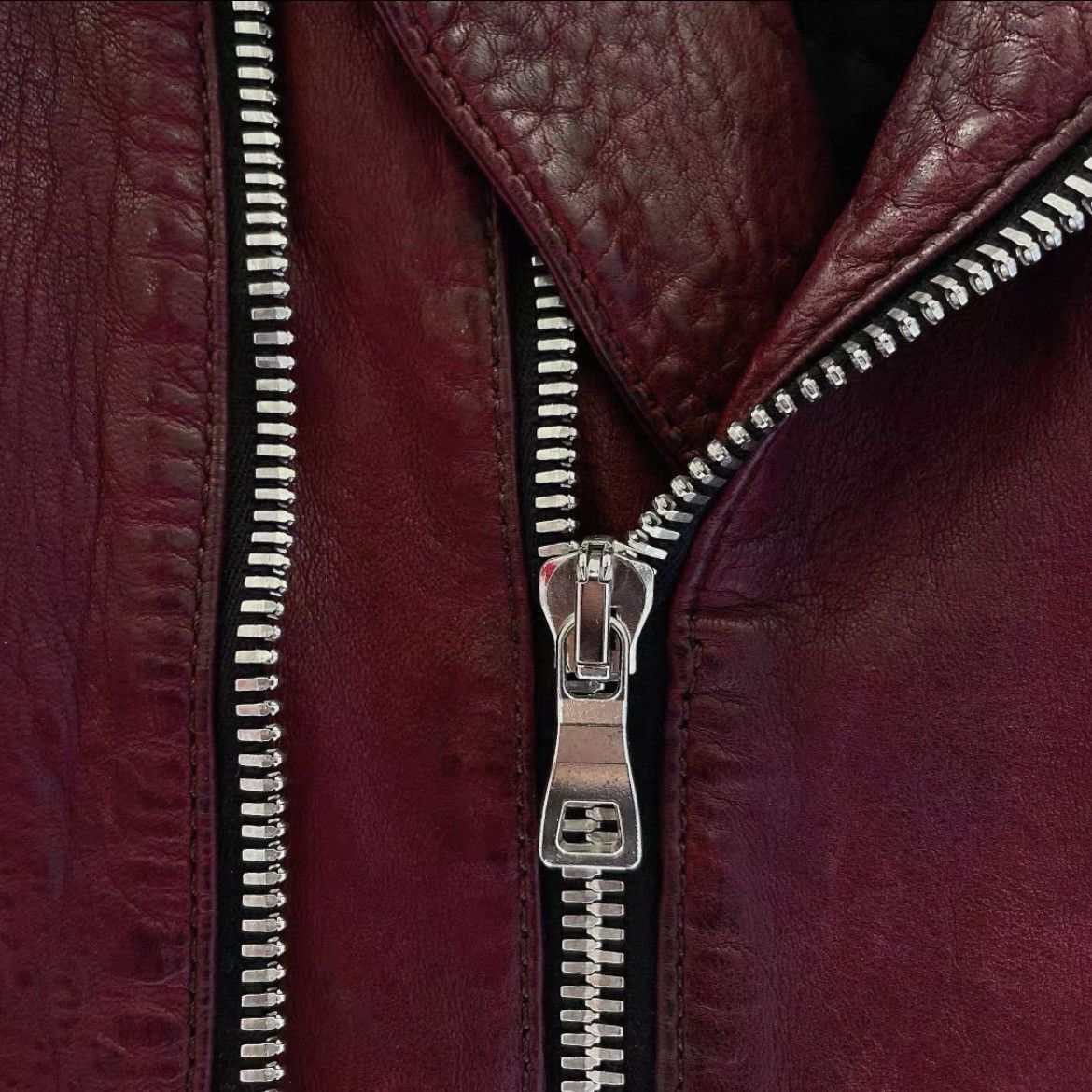 Balmain Balmain AW13 Decarnin Oxblood Biker Leather Jacket – Size 52 Size US L / EU 52-54 / 3 - 5 Thumbnail