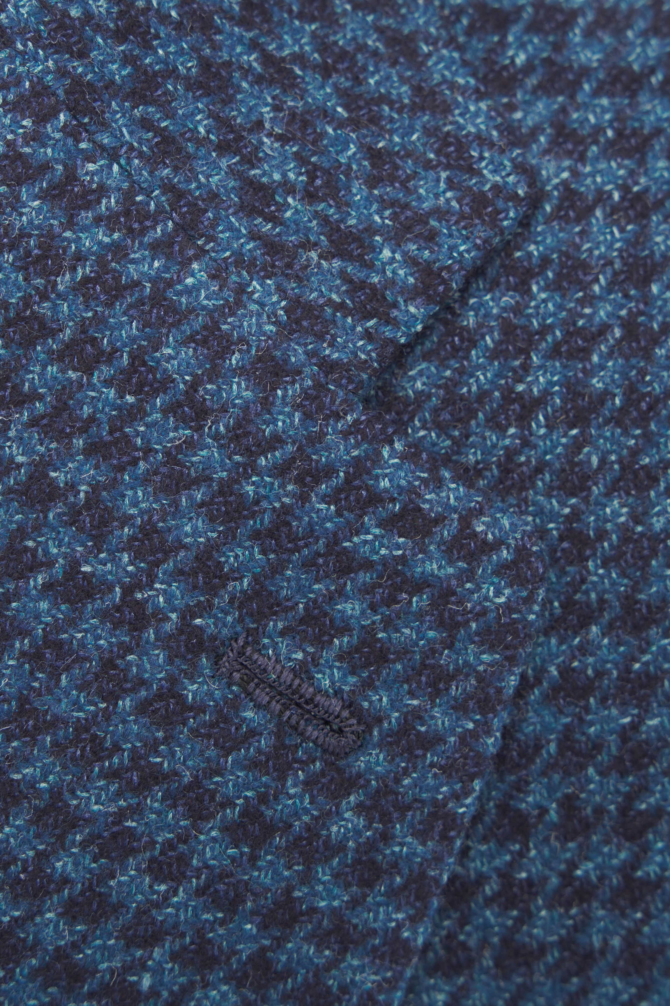 Kiton o1mtch0225 Houndstooth Sportcoat in Teal Size US L / EU 52-54 / 3 - 3 Thumbnail