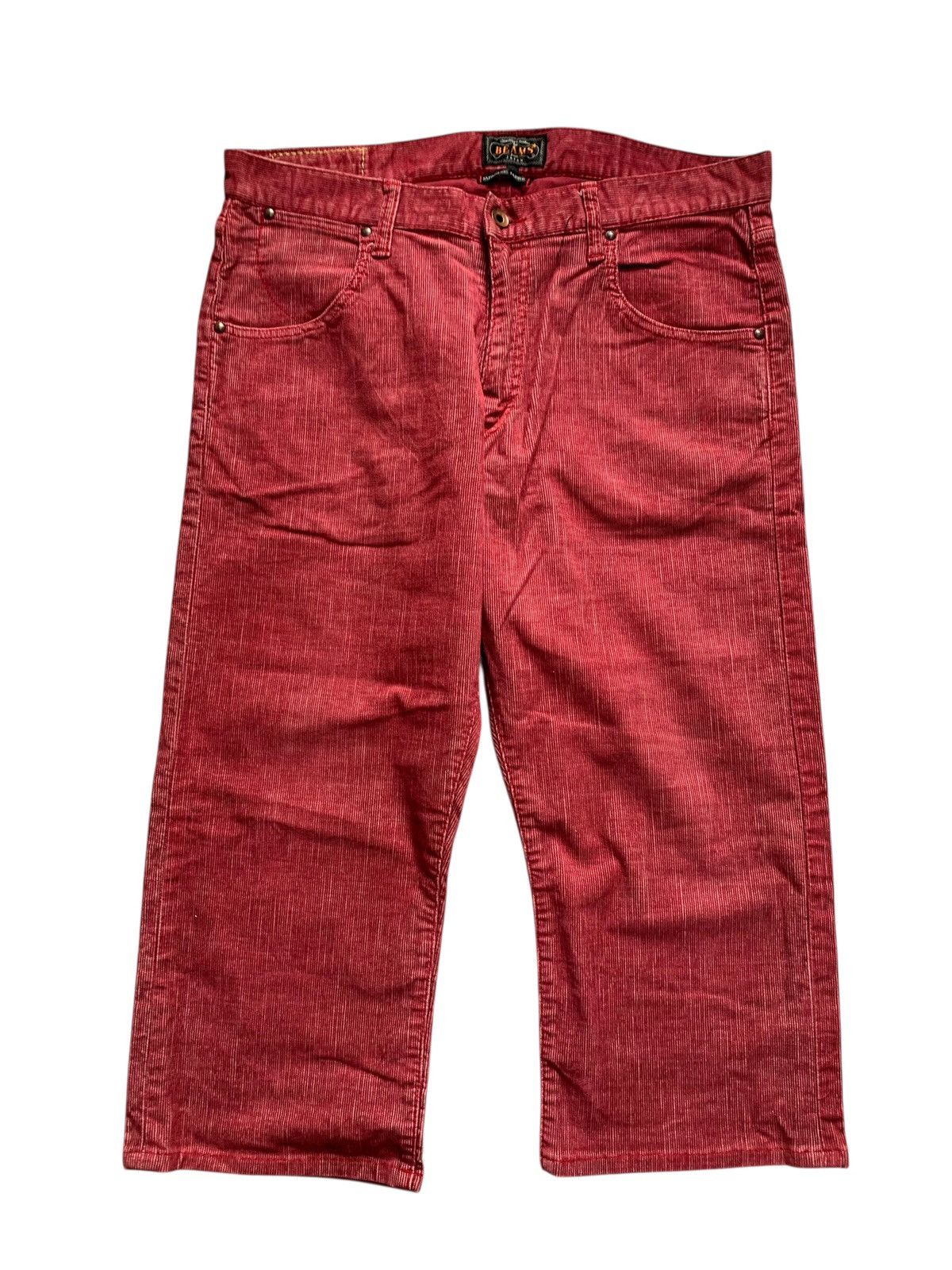 Japanese Brand Red Corduroy Beams Jorts 1/4 Shorts pants Japanesse brand Size US 32 / EU 48 - 1 Thumbnail