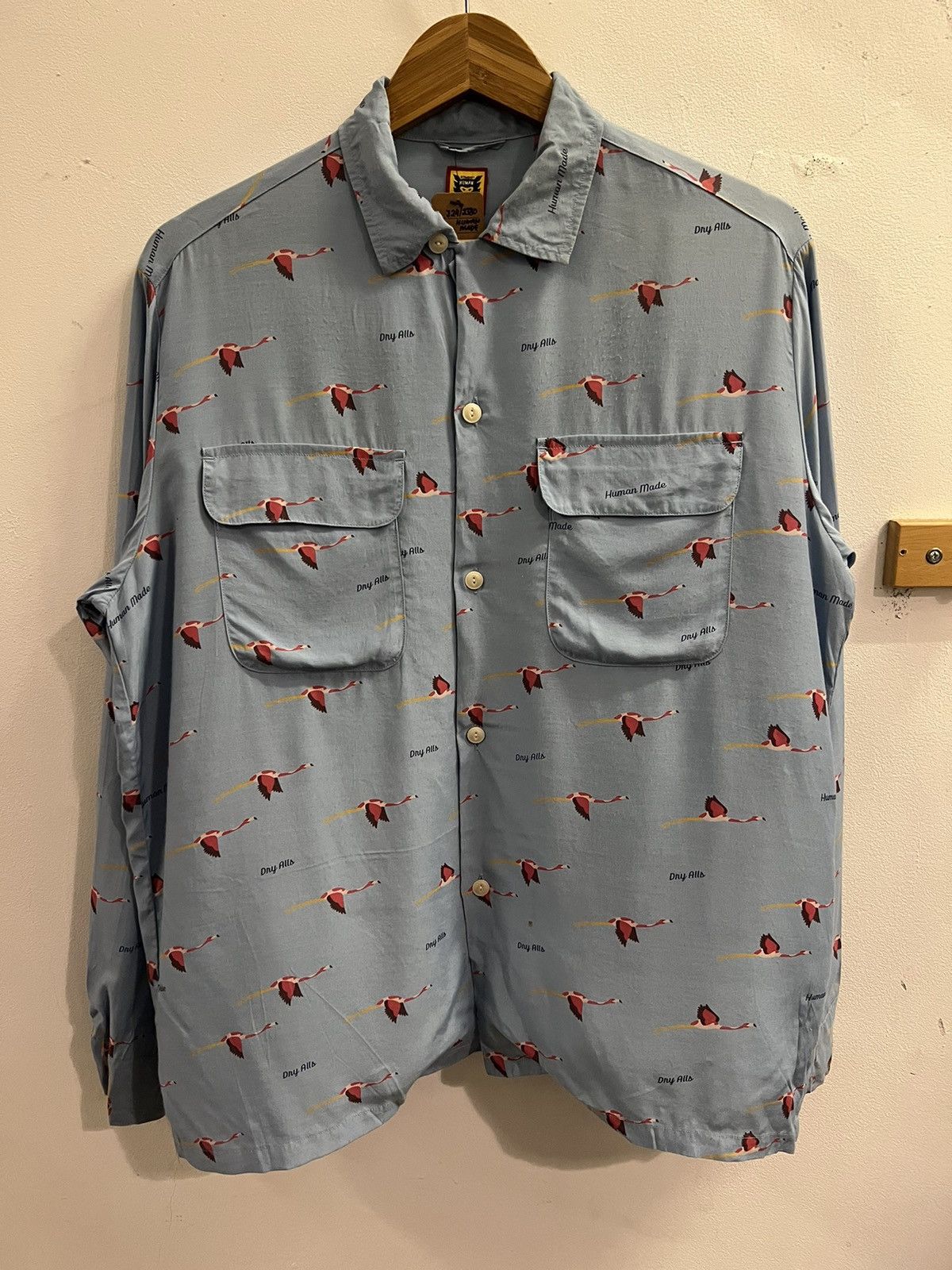 Human Made Human Made Flamingo Blue Open Collar Shirts Size US L / EU 52-54 / 3 - 1 Thumbnail