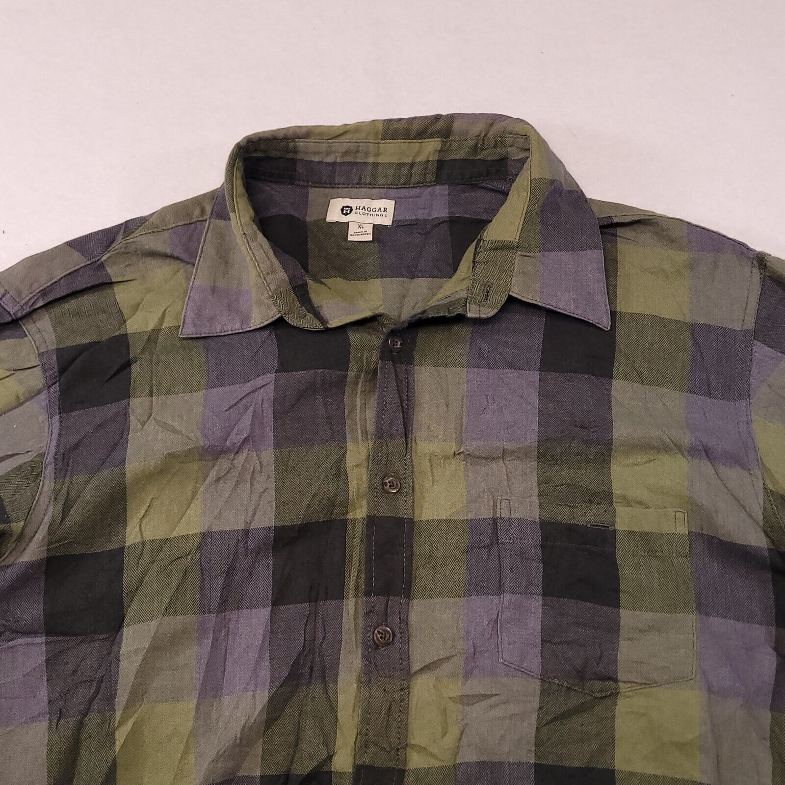 Haggar Haggar Gingham Flannel Shirt Mens Size Extra Large XL Green Size US XL / EU 56 / 4 - 1 Thumbnail