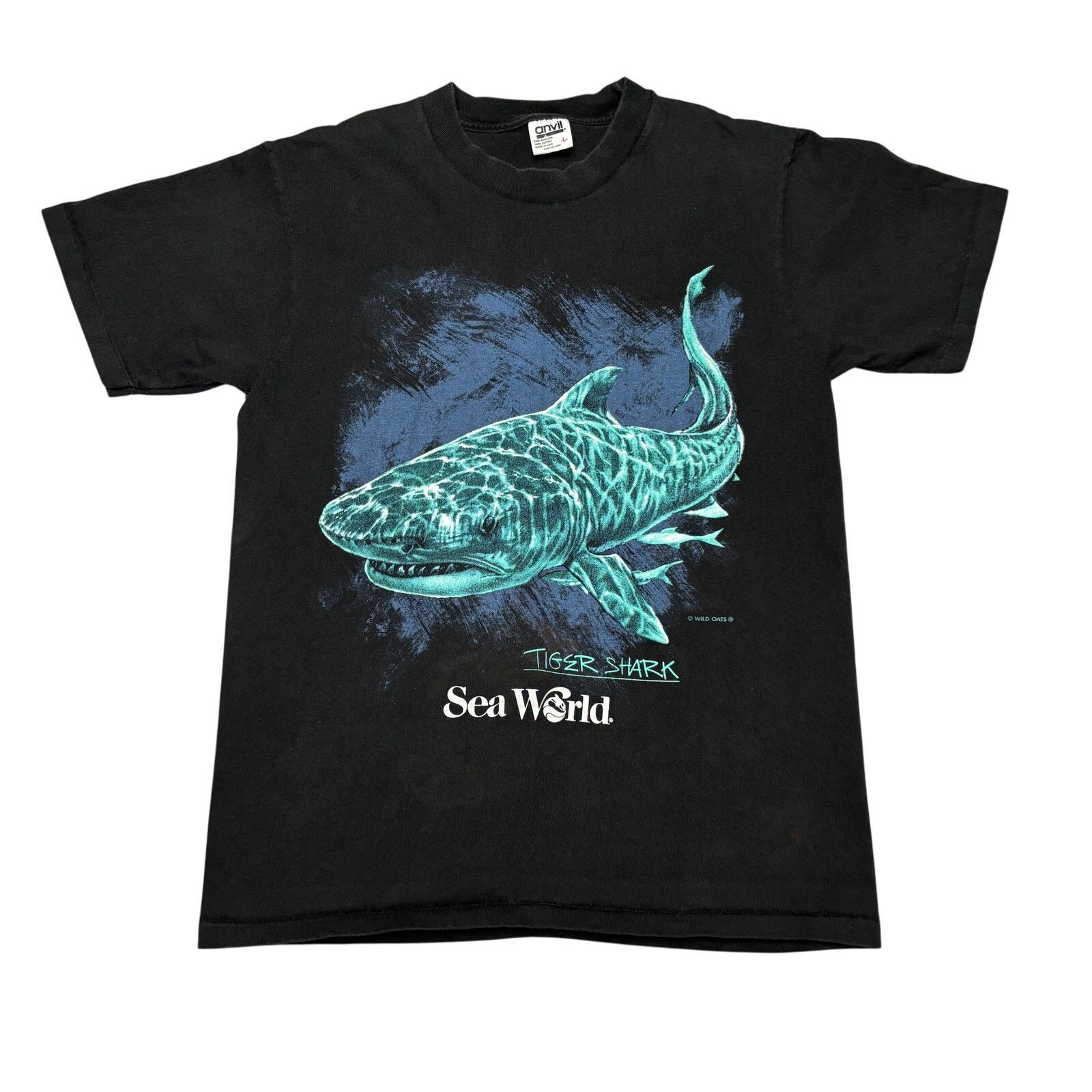 Anvil Vintage 90s Sea World Tiger Shark Single Stitch Shirt Large Size US L / EU 52-54 / 3 - 1 Thumbnail