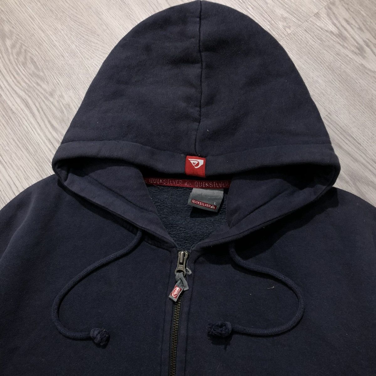 Quiksilver 2000s Quiksilver Boardriding Big Logo Ziphoodie Navy Size US XL / EU 56 / 4 - 11 Thumbnail