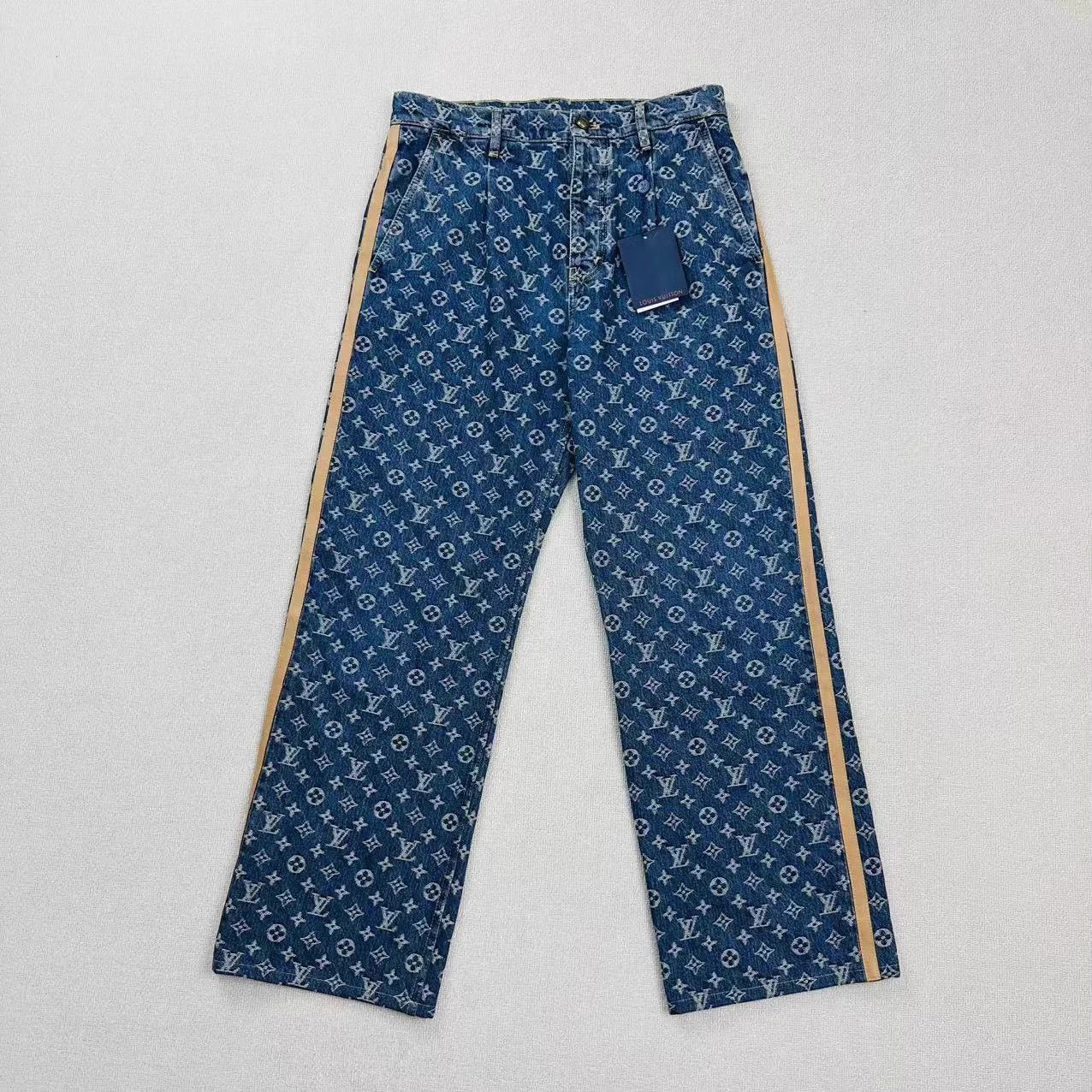 Louis Vuitton LV Monogram Allover Patchwork Leather Jeans W30 Size 30" / US 8 / IT 44 - 1 Thumbnail