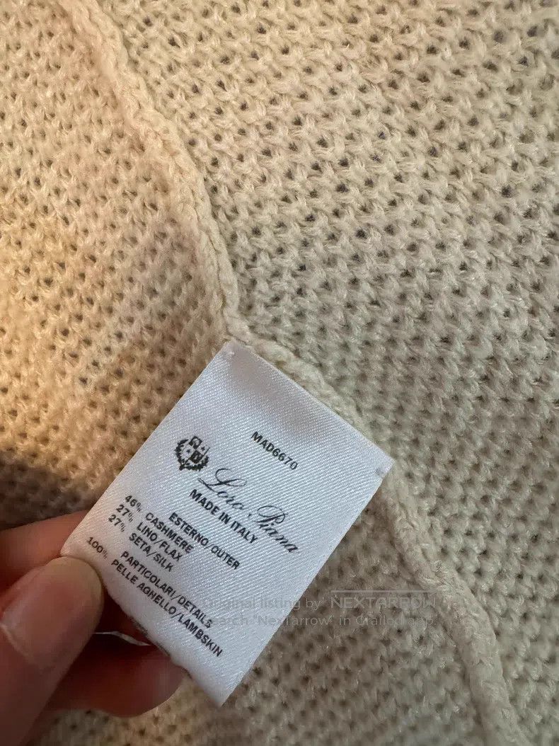 Loro Piana Loro Piana Beige Knit Sweater, 40% Cashmere + 21% Linen + Size M / US 6-8 / IT 42-44 - 3 Thumbnail