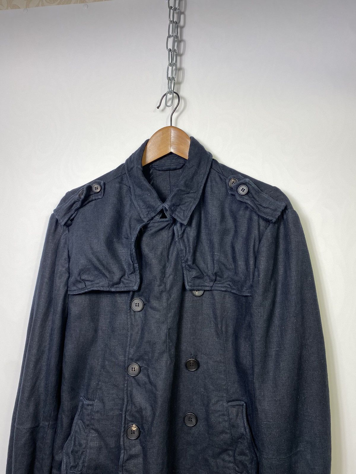 Allsaints Allsaints Spitalfields Double Breasted Linen Revenge Coat Size US M / EU 48-50 / 2 - 2 Thumbnail