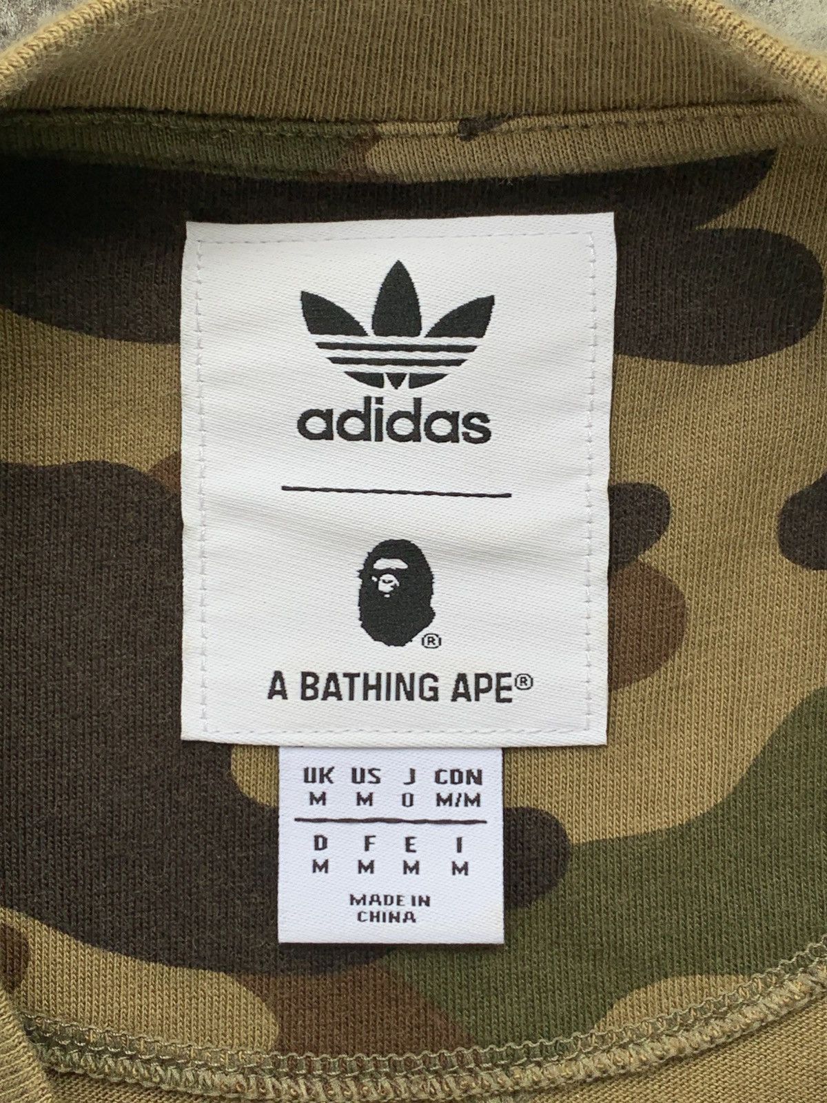 Adidas × Bape Bape X Adidas Camo Big Logo Tshirt Size US M / EU 48-50 / 2 - 3 Thumbnail