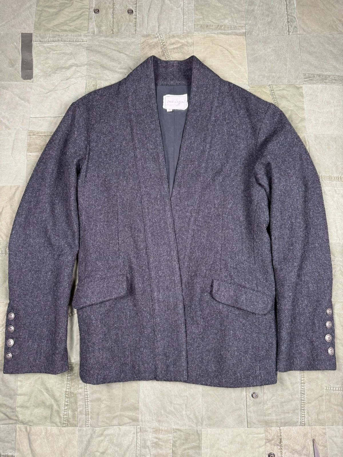 Greg Lauren Charcoal Herringbone Kimono Ollie Size US L / EU 52-54 / 3 - 2 Thumbnail